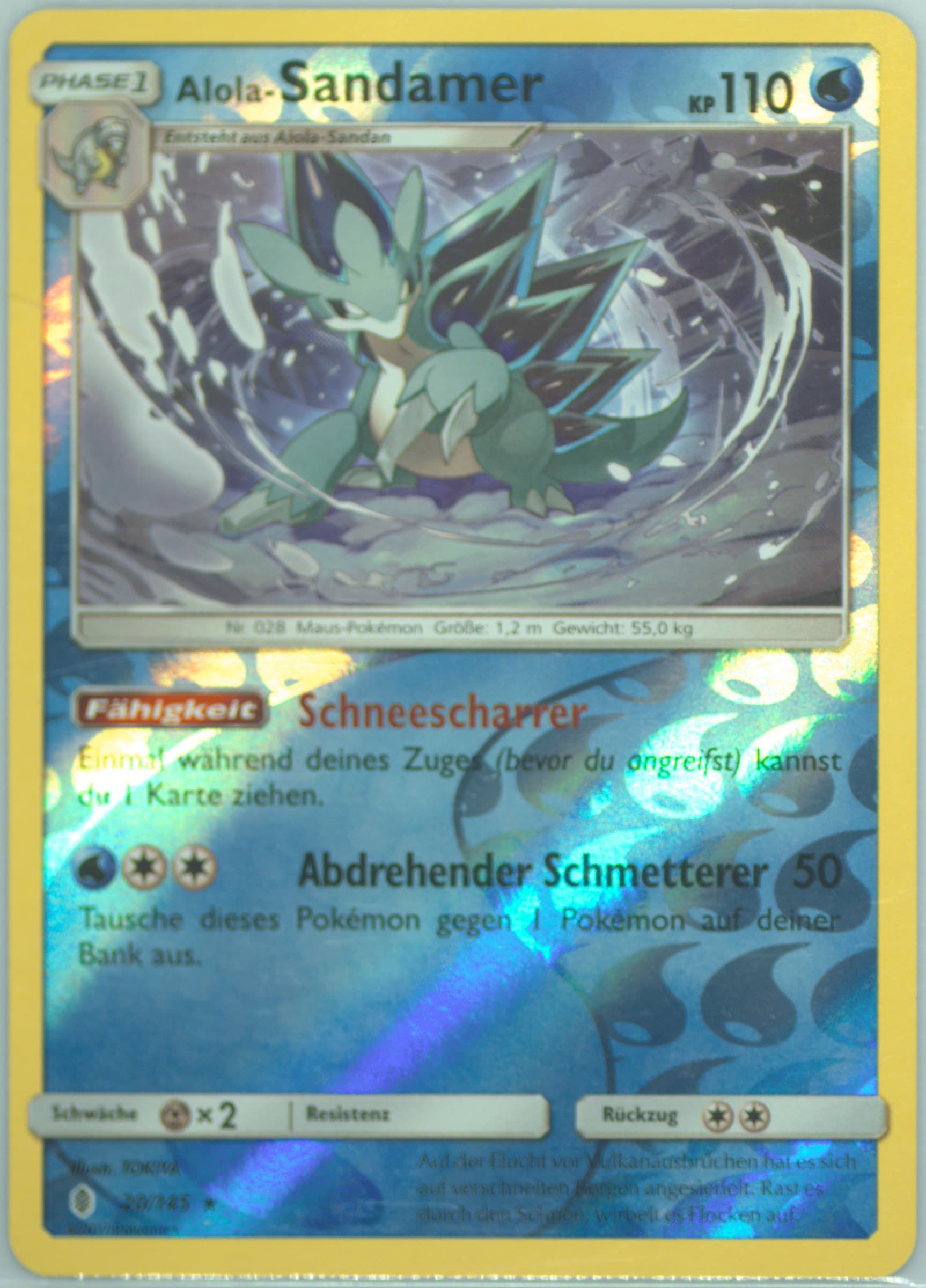 Alola-Sandamer-Reverse Foil German (20) 2017 Pokemon Sun & Moon Guardians Rising