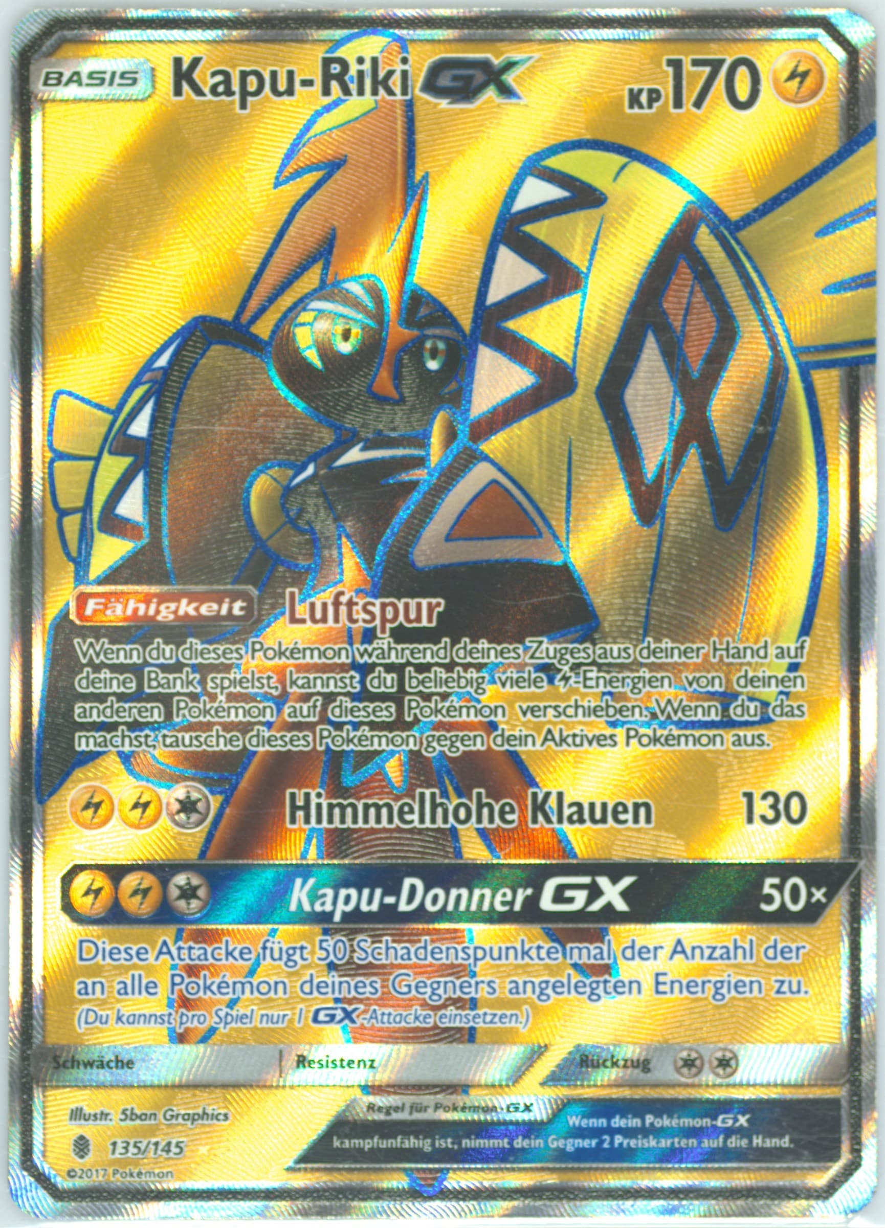 Full Art/Kapu-Riki GX German (135) 2017 Pokemon Sun & Moon Guardians Rising
