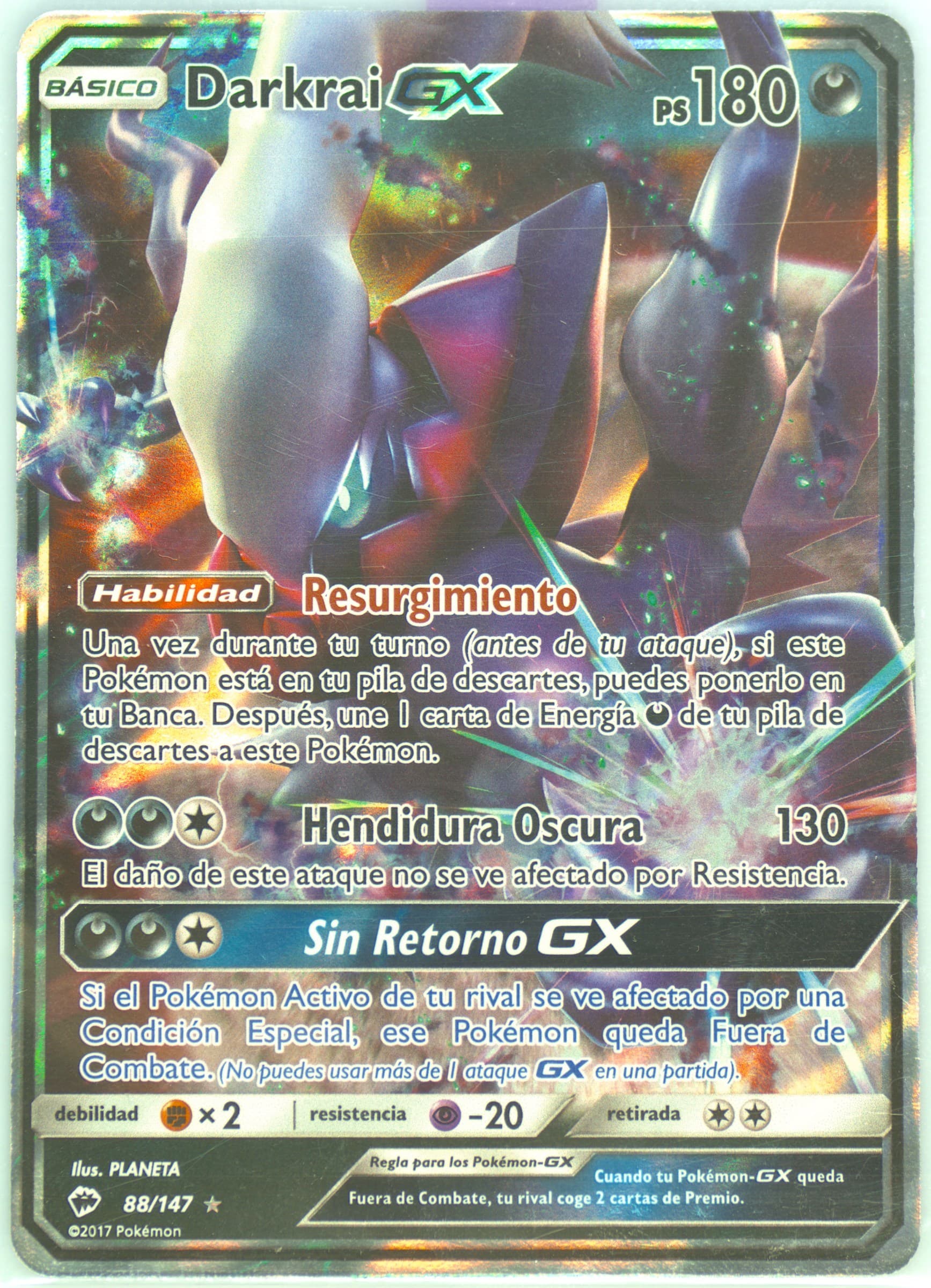 Darkrai GX Spanish (88) 2017 Pokemon Sun & Moon Burning Shadows