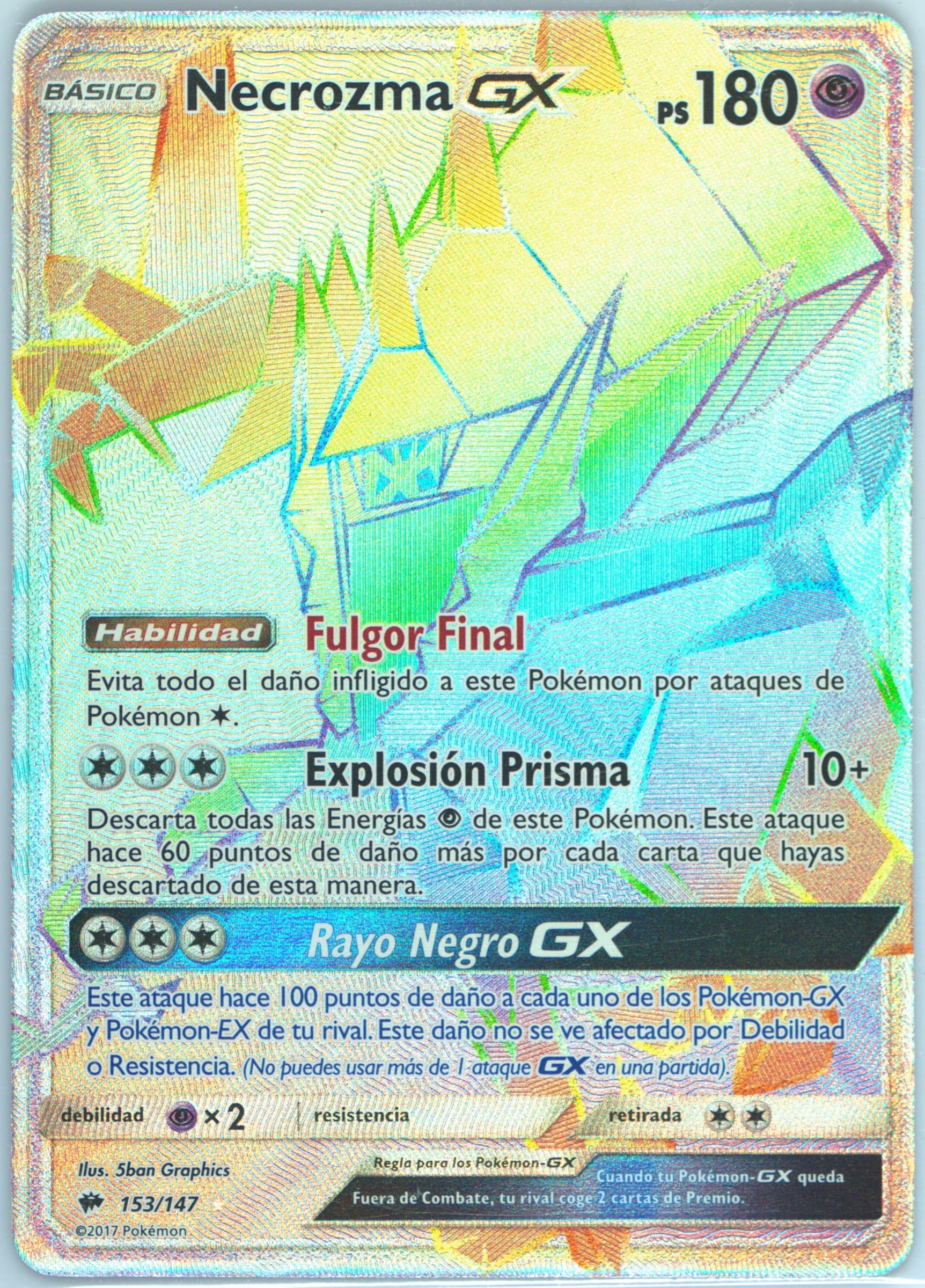 Full Art/Necrozma GX Spanish-Secret (153) 2017 Pokemon Sun & Moon Burning Shadows