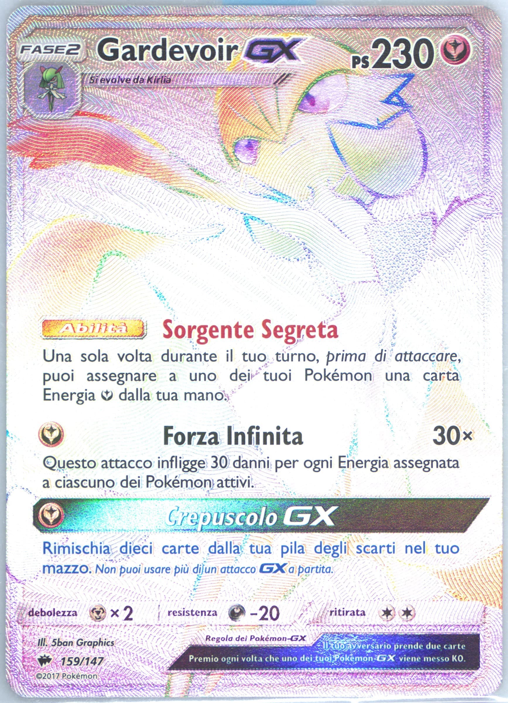 Full Art/Gardevoir GX Italian-Secret (159) 2017 Pokemon Sun & Moon Burning Shadows