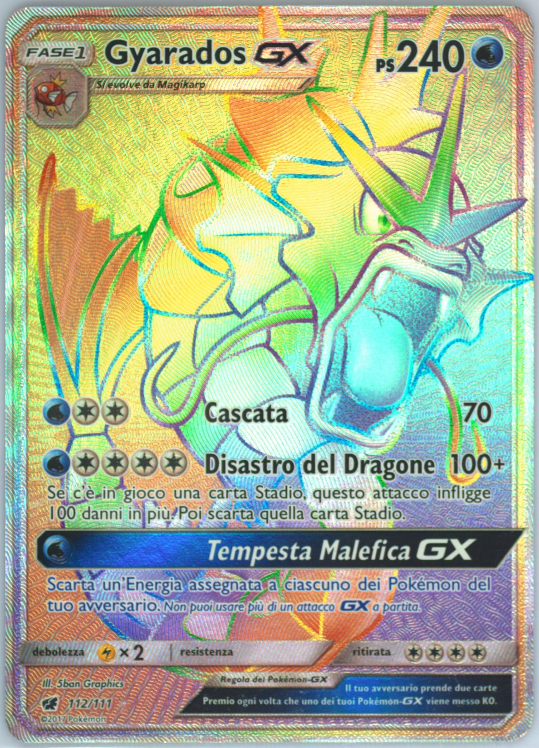 Full Art/Gyarados GX Italian-Secret (112) 2017 Pokemon Sun & Moon Crimson Invasion