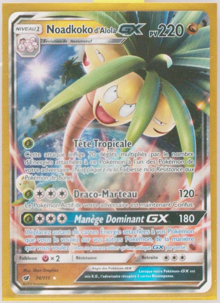 Noadkoko D'Alola GX French (74) 2017 Pokemon Sun & Moon Crimson Invasion