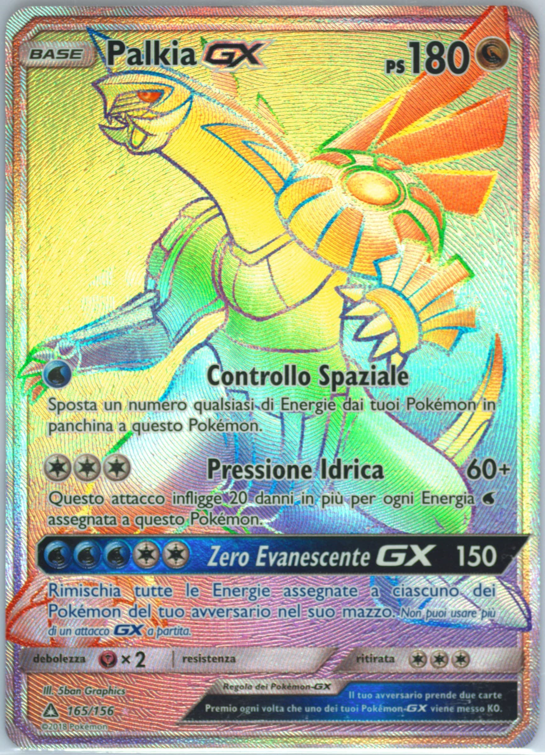 Full Art/Palkia GX Italian-Secret (165) 2018 Pokemon Sun & Moon Ultra Prism