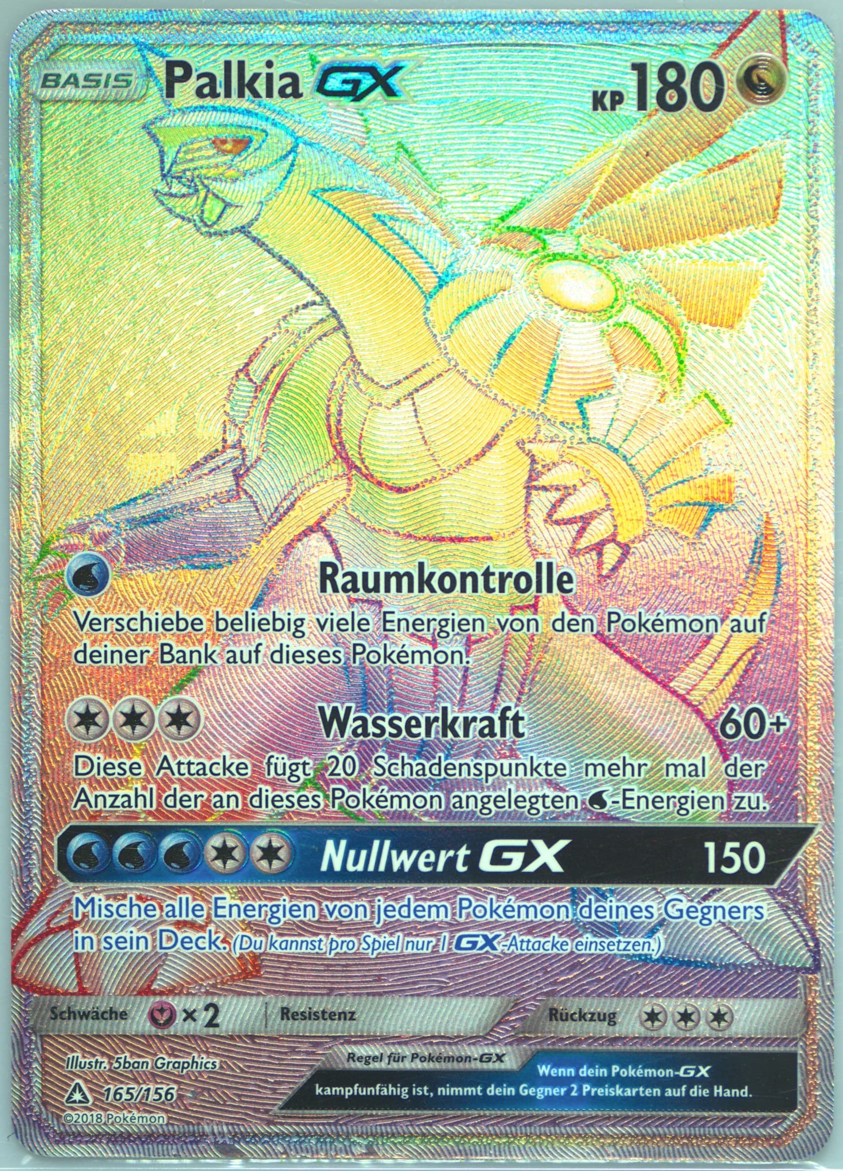 Full Art/Palkia GX German-Secret (165) 2018 Pokemon Sun & Moon Ultra Prism