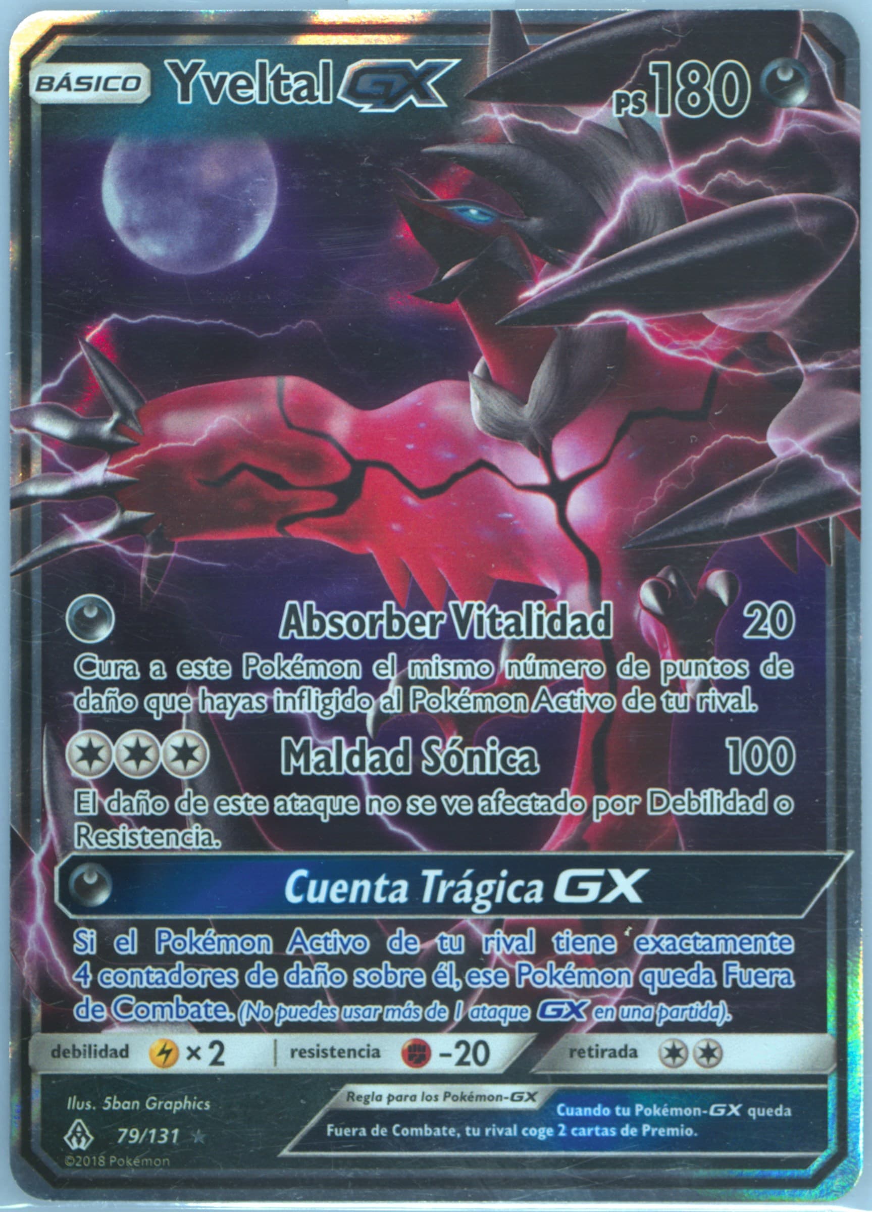 Yveltal GX Spanish (79) 2018 Pokemon Sun & Moon Forbidden Light