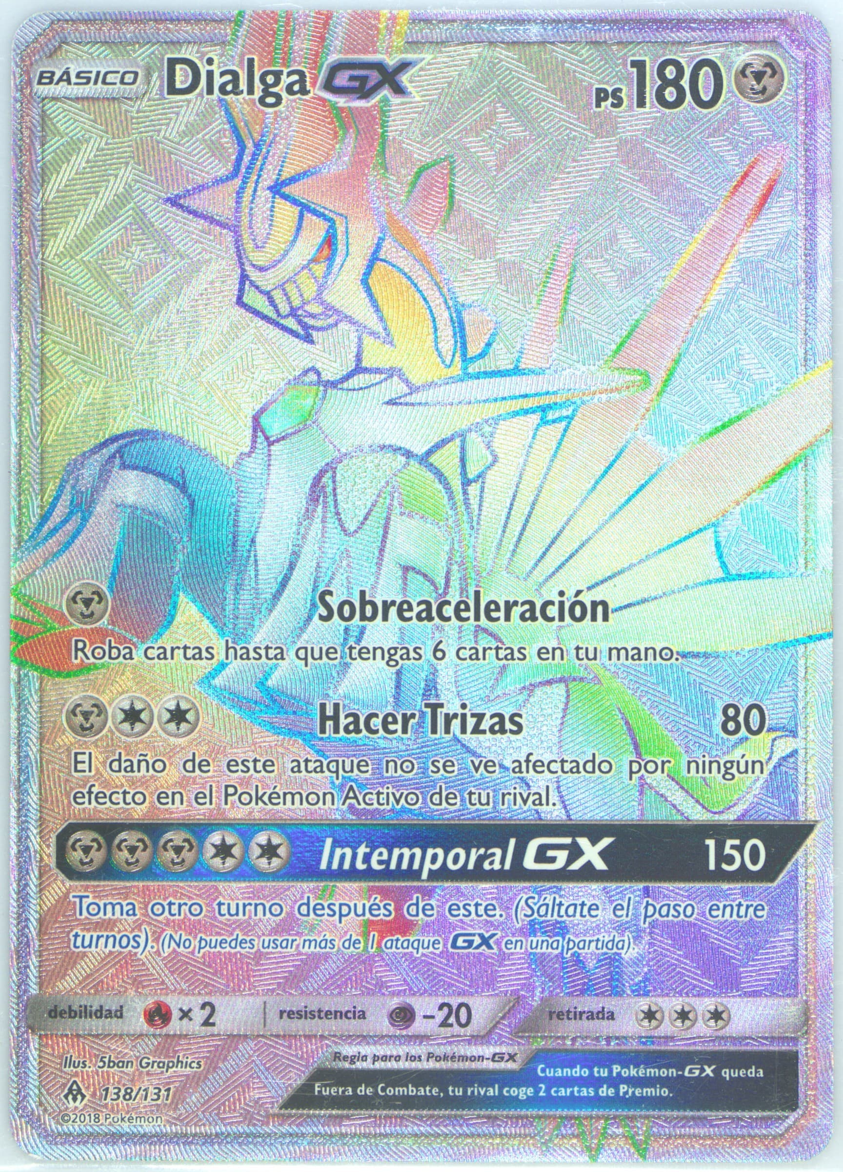 Full Art/Dialga GX Spanish-Secret (138) 2018 Pokemon Sun & Moon Forbidden Light