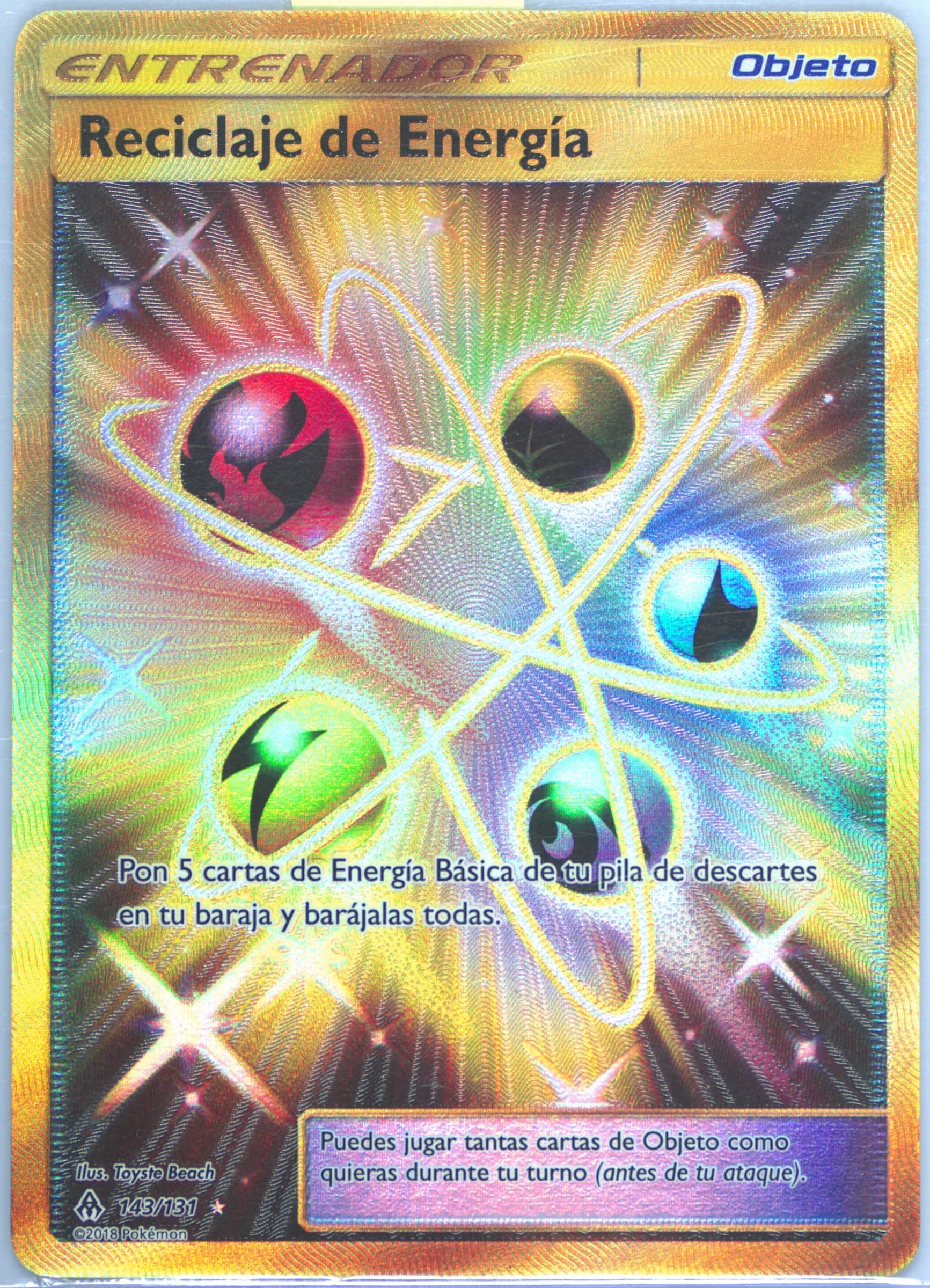 Full Art/Reciclaje de Energia Spanish-Secret (143) 2018 Pokemon Sun & Moon Forbidden Light