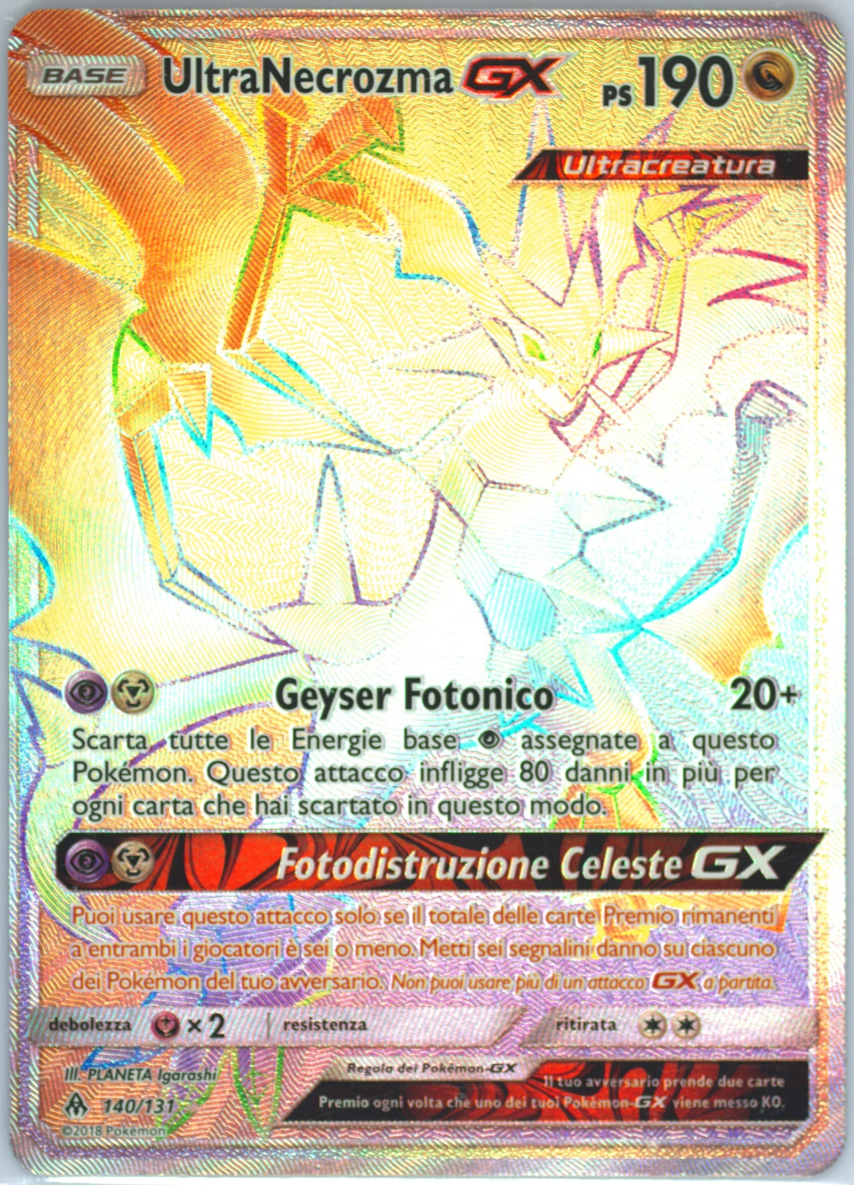 Full Art/Ultranecrozma GX Italian-Secret (140) 2018 Pokemon Sun & Moon Forbidden Light