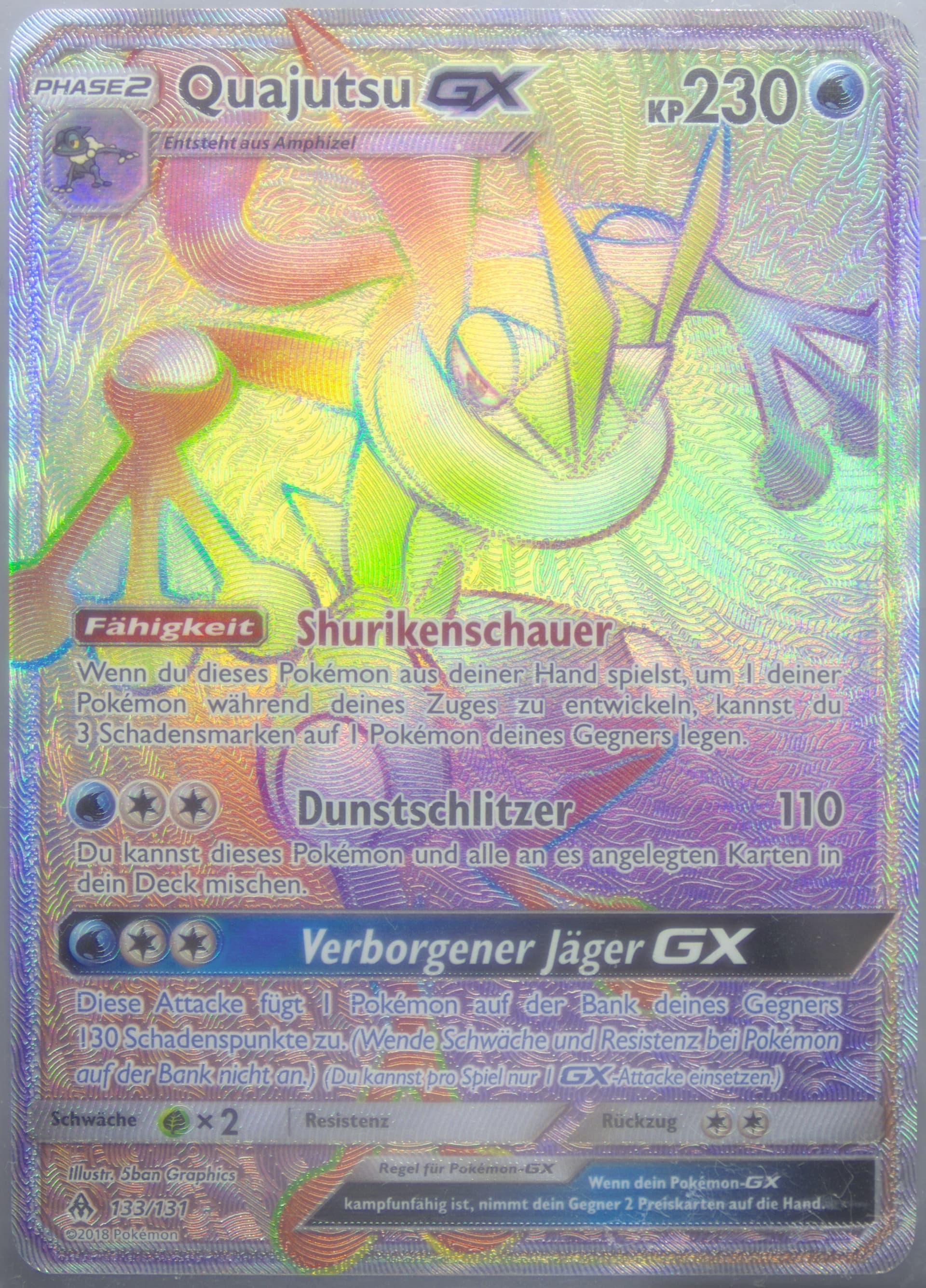 Full Art/Quajutsu GX German-Secret (133) 2018 Pokemon Sun & Moon Forbidden Light