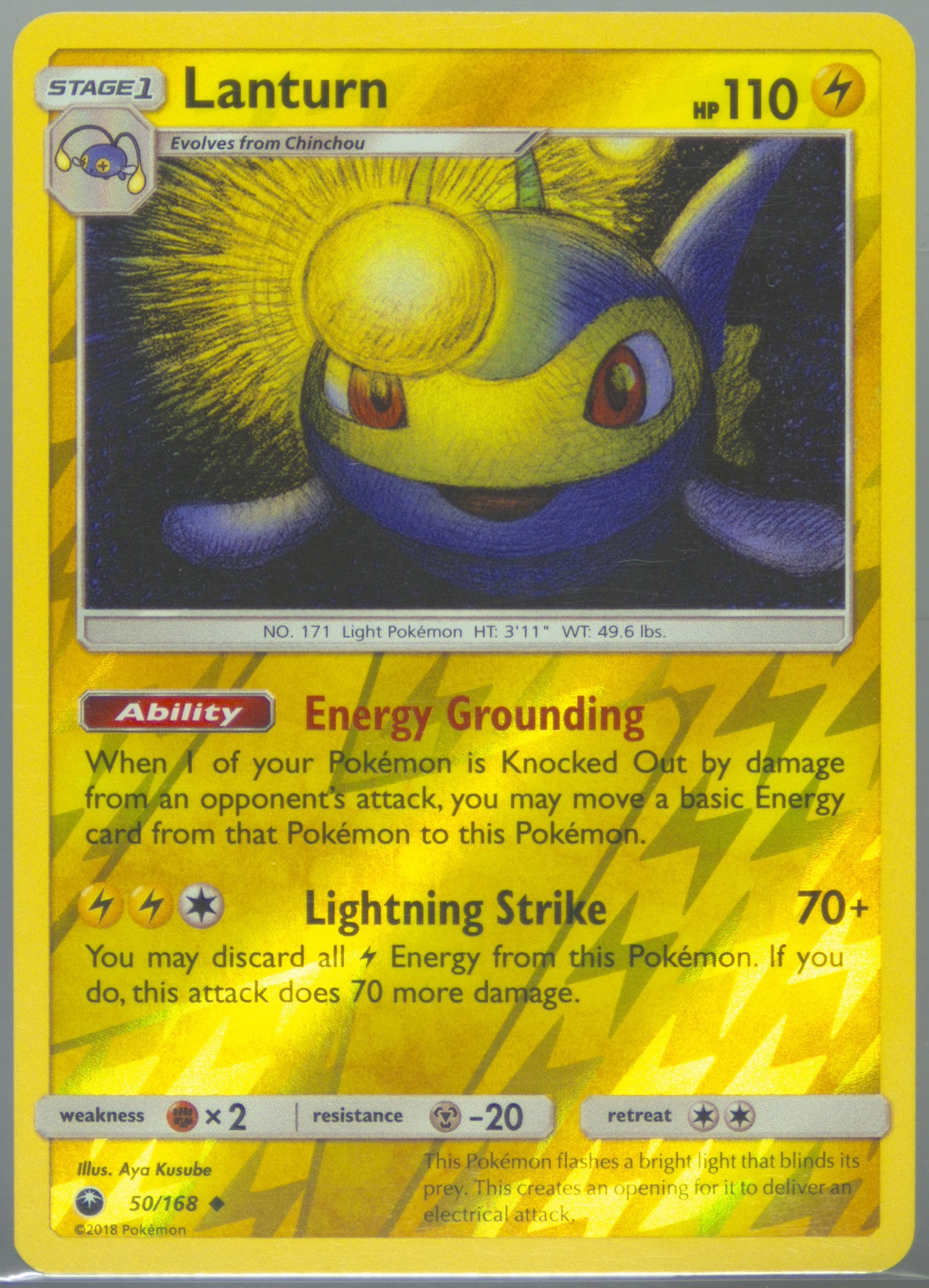 Lanturn-Reverse Foil (50) 2018 Pokemon Sun & Moon Celestial Storm