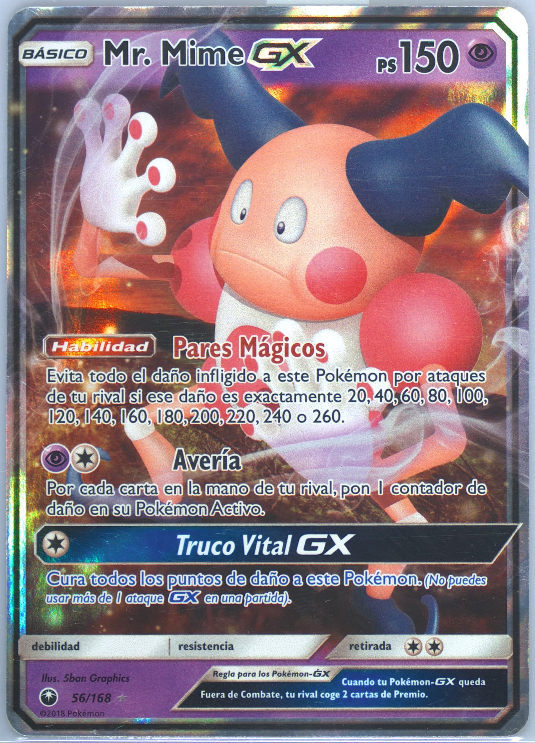 Mr. Mime GX Spanish (56) 2018 Pokemon Sun & Moon Celestial Storm