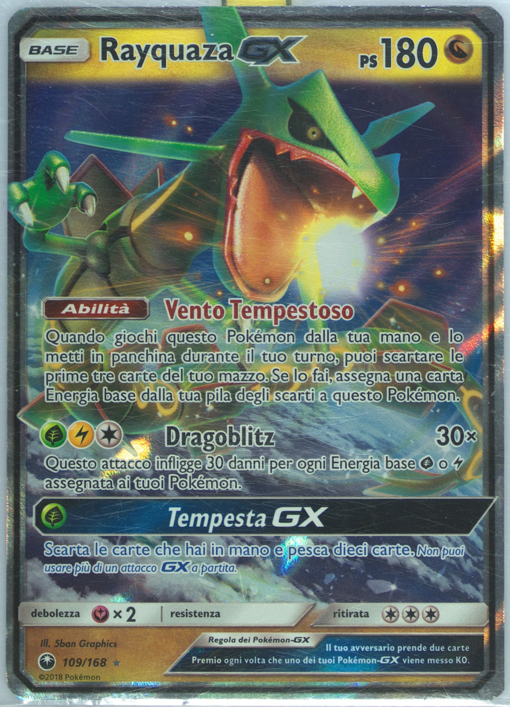 Rayquaza GX Italian (109) 2018 Pokemon Sun & Moon Celestial Storm