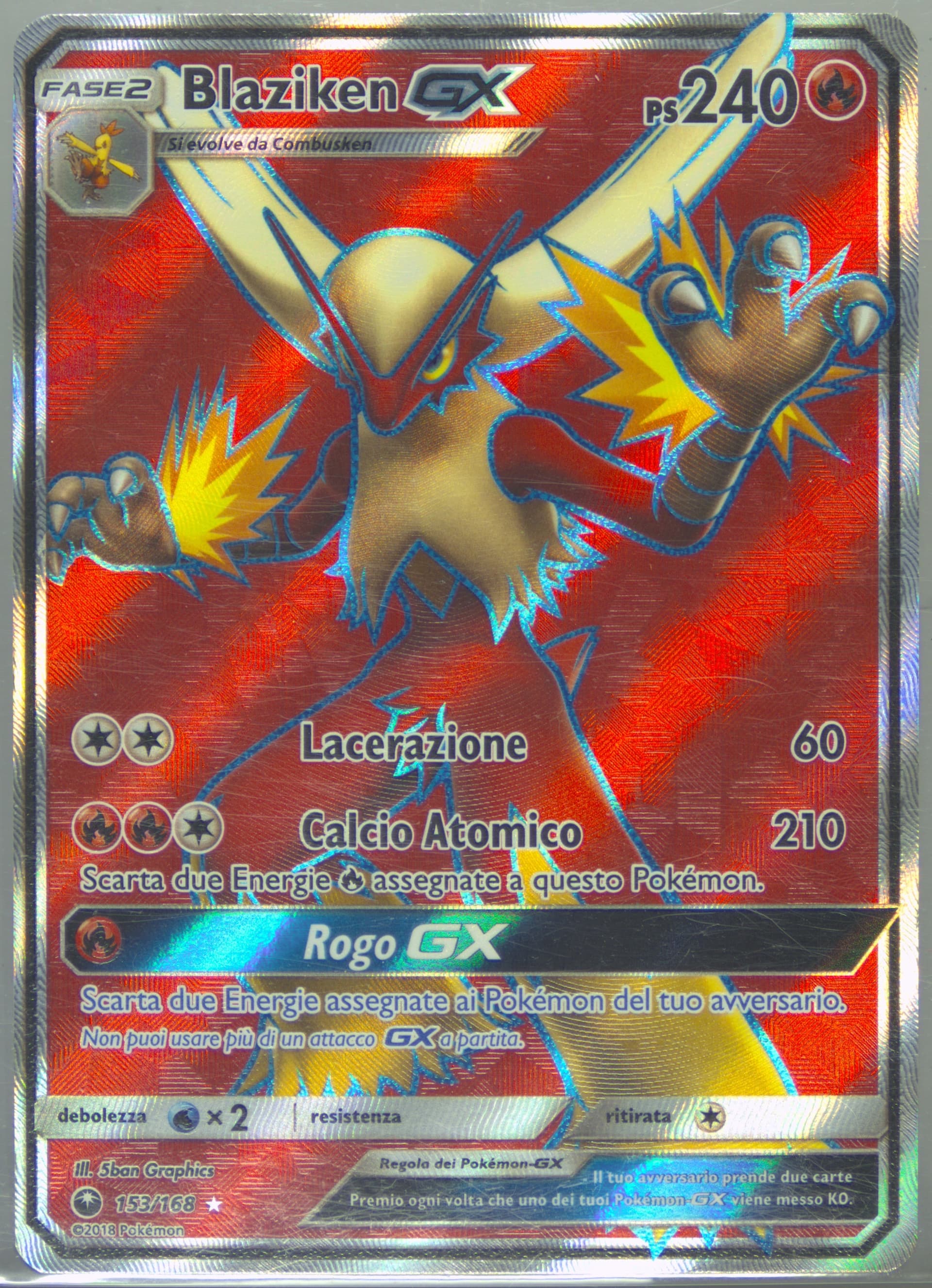 Full Art/Blaziken GX Italian (153) 2018 Pokemon Sun & Moon Celestial Storm