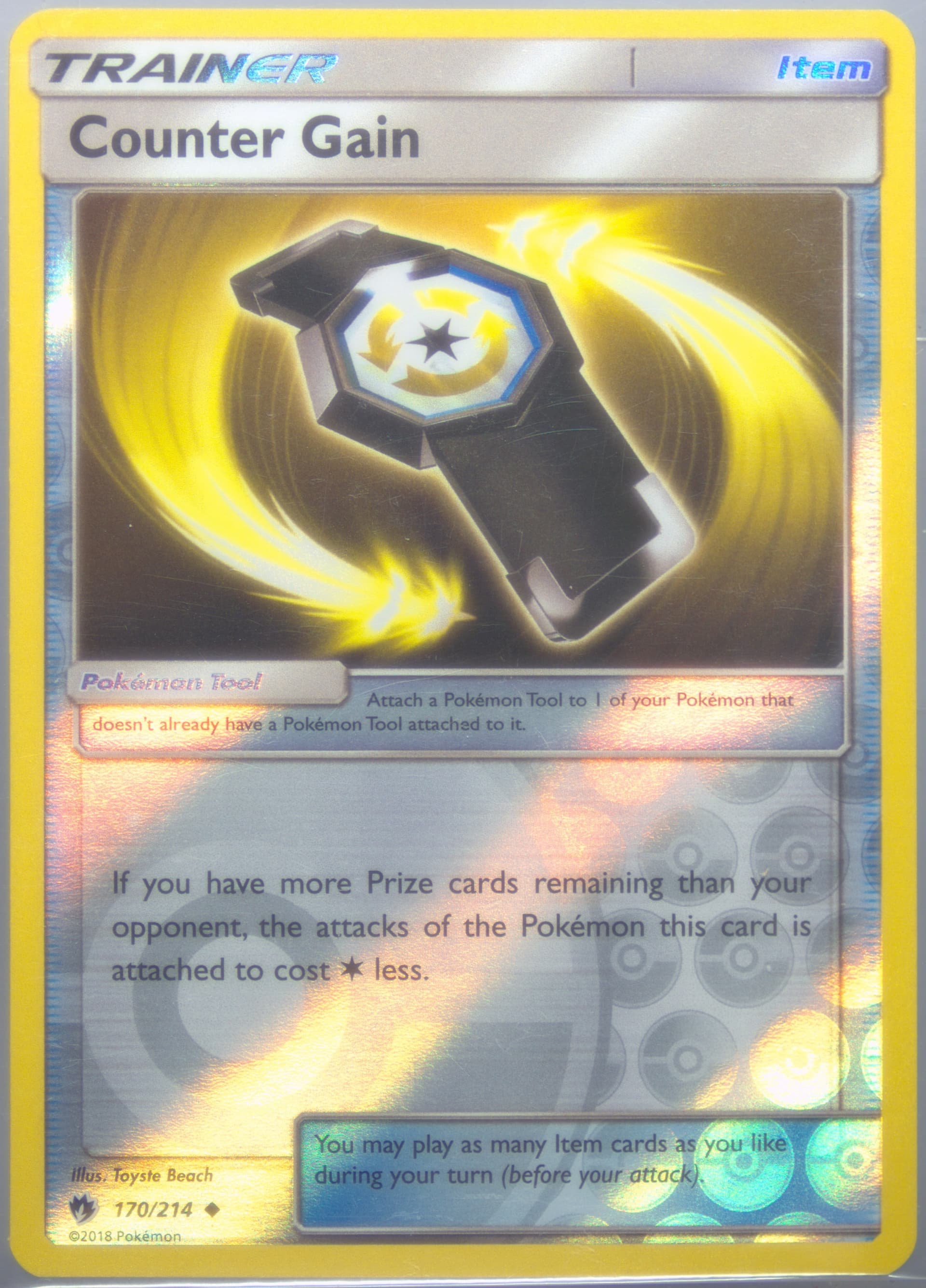 Counter Gain-Reverse Foil (170) 2018 Pokemon Sun & Moon Lost Thunder