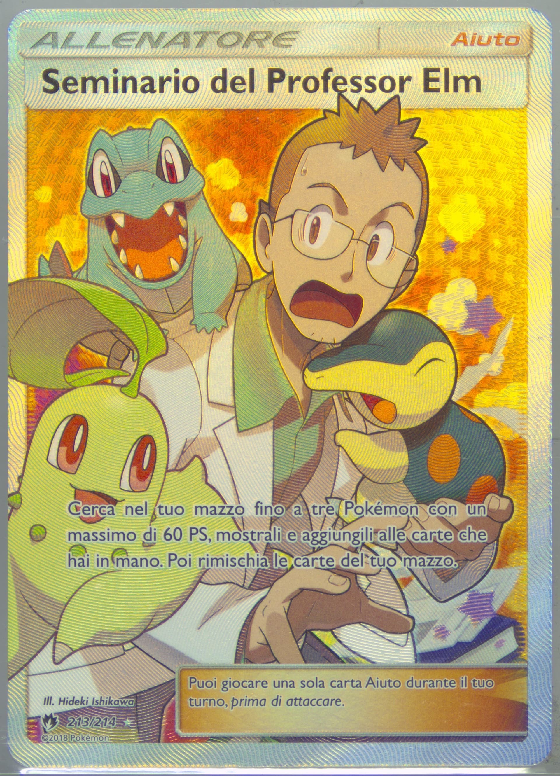 Full Art/Seminario Del Professor Elm Italian (213) 2018 Pokemon Sun & Moon Lost Thunder