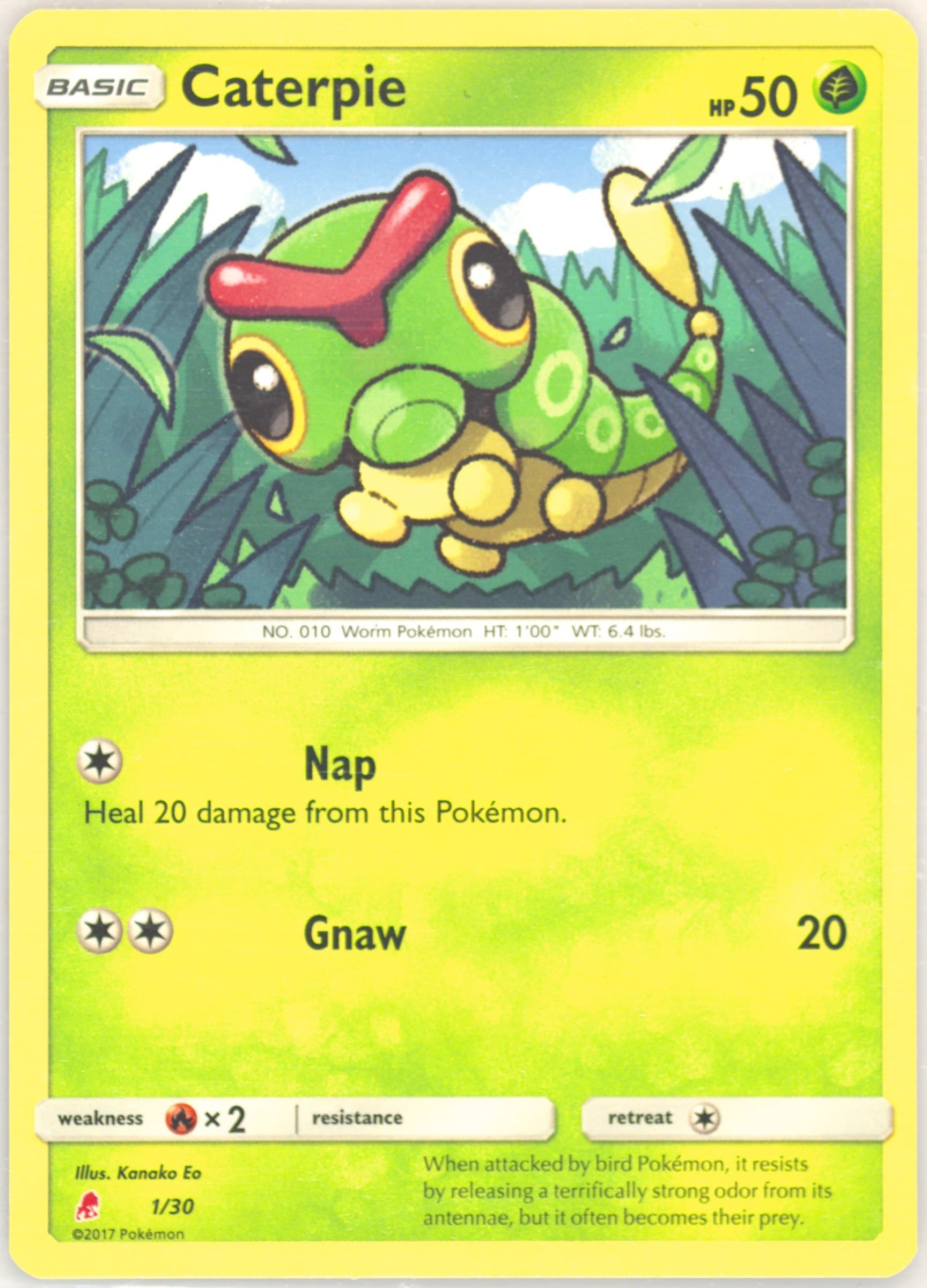 Caterpie (1) 2017 Pokemon Sun & Moon Trainer Kit Lycanroc Half Deck