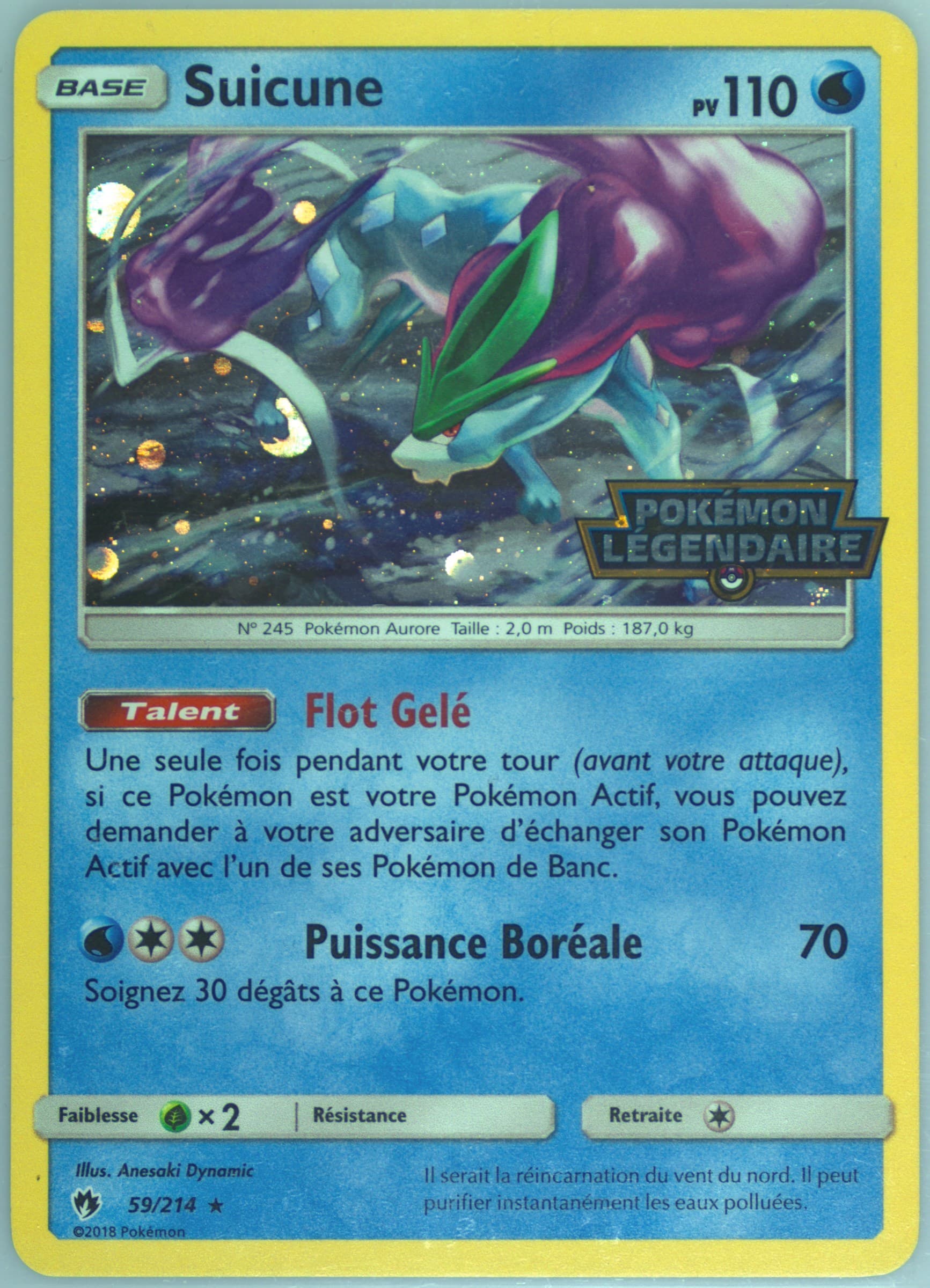 Suicune-Holo French (59) 2018 Pokemon Sun & Moon Lost Thunder
