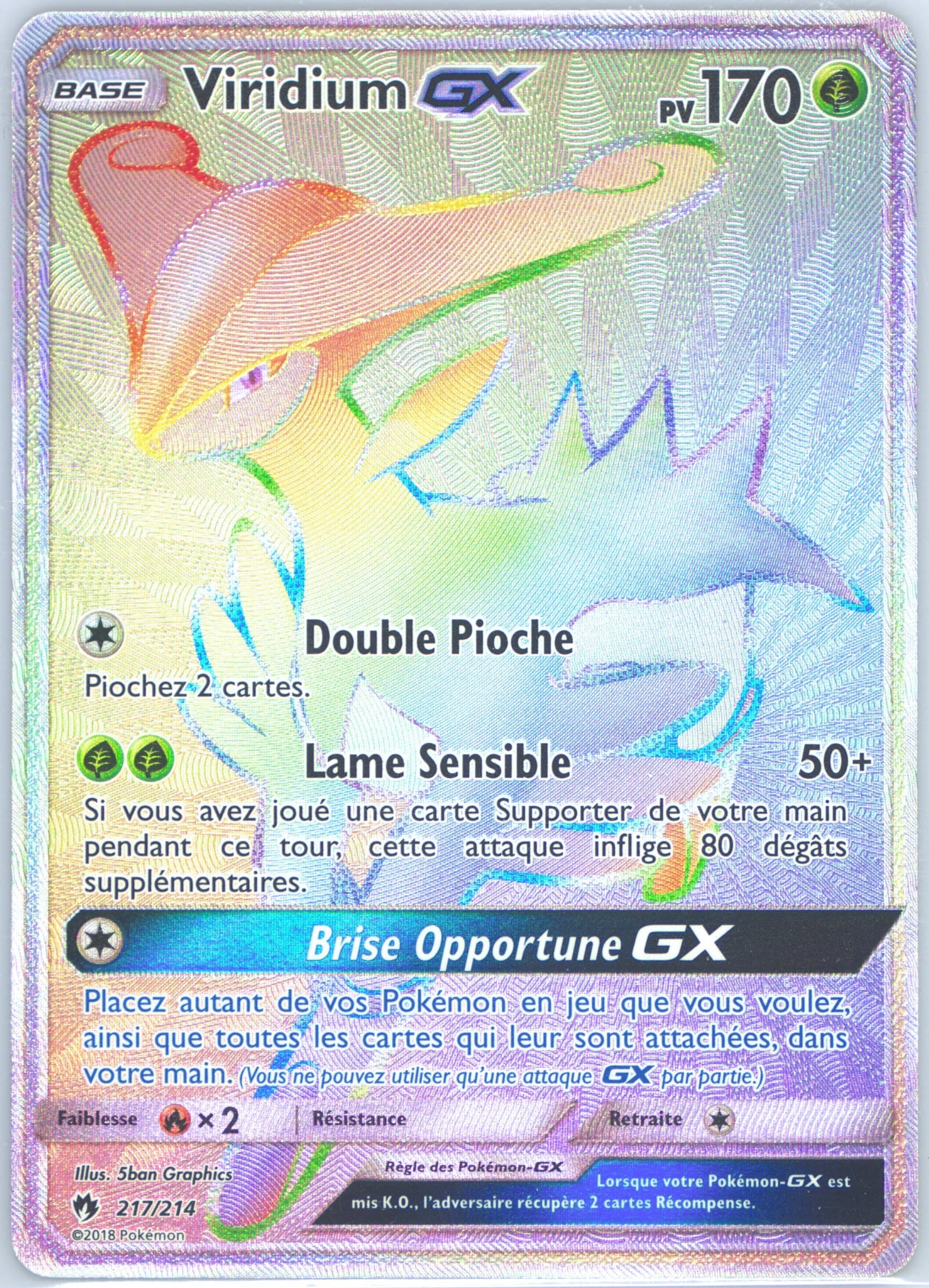 Full Art/Viridium GX French-Secret (217) 2018 Pokemon Sun & Moon Lost Thunder