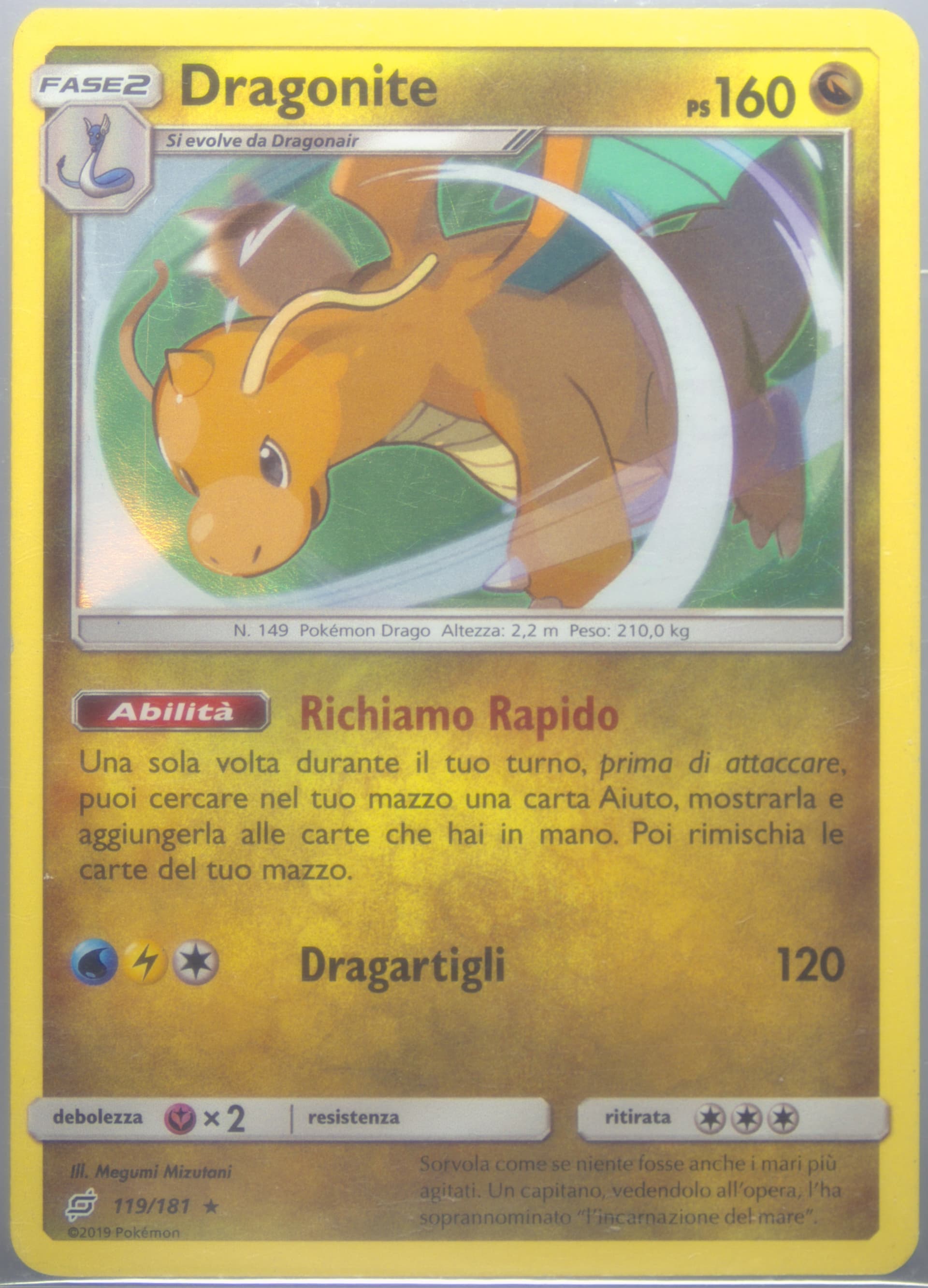 Dragonite-Holo Italian (119) 2019 Pokemon Sun & Moon Team Up