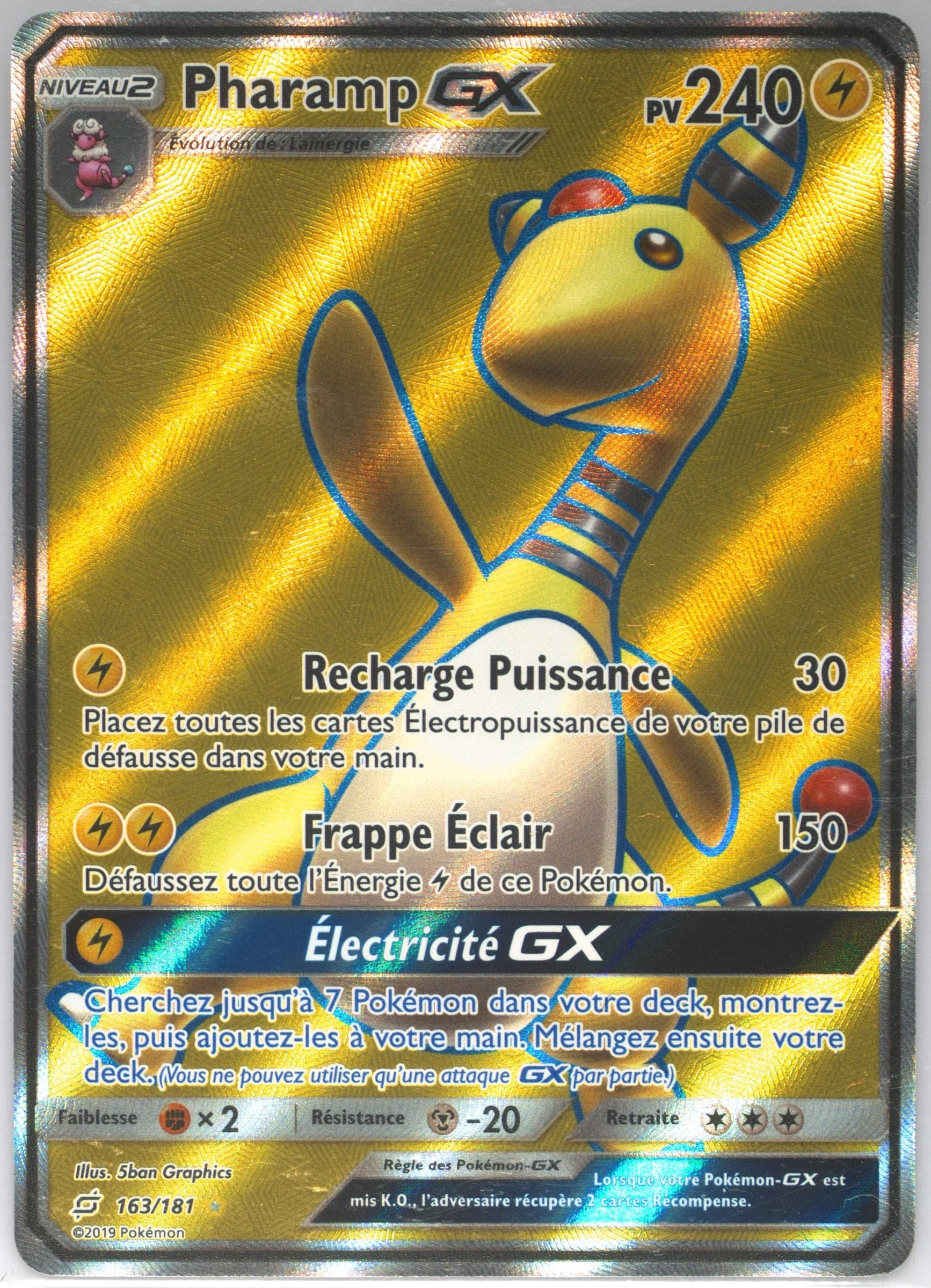 Full Art/Pharamp GX French (163) 2019 Pokemon Sun & Moon Team Up