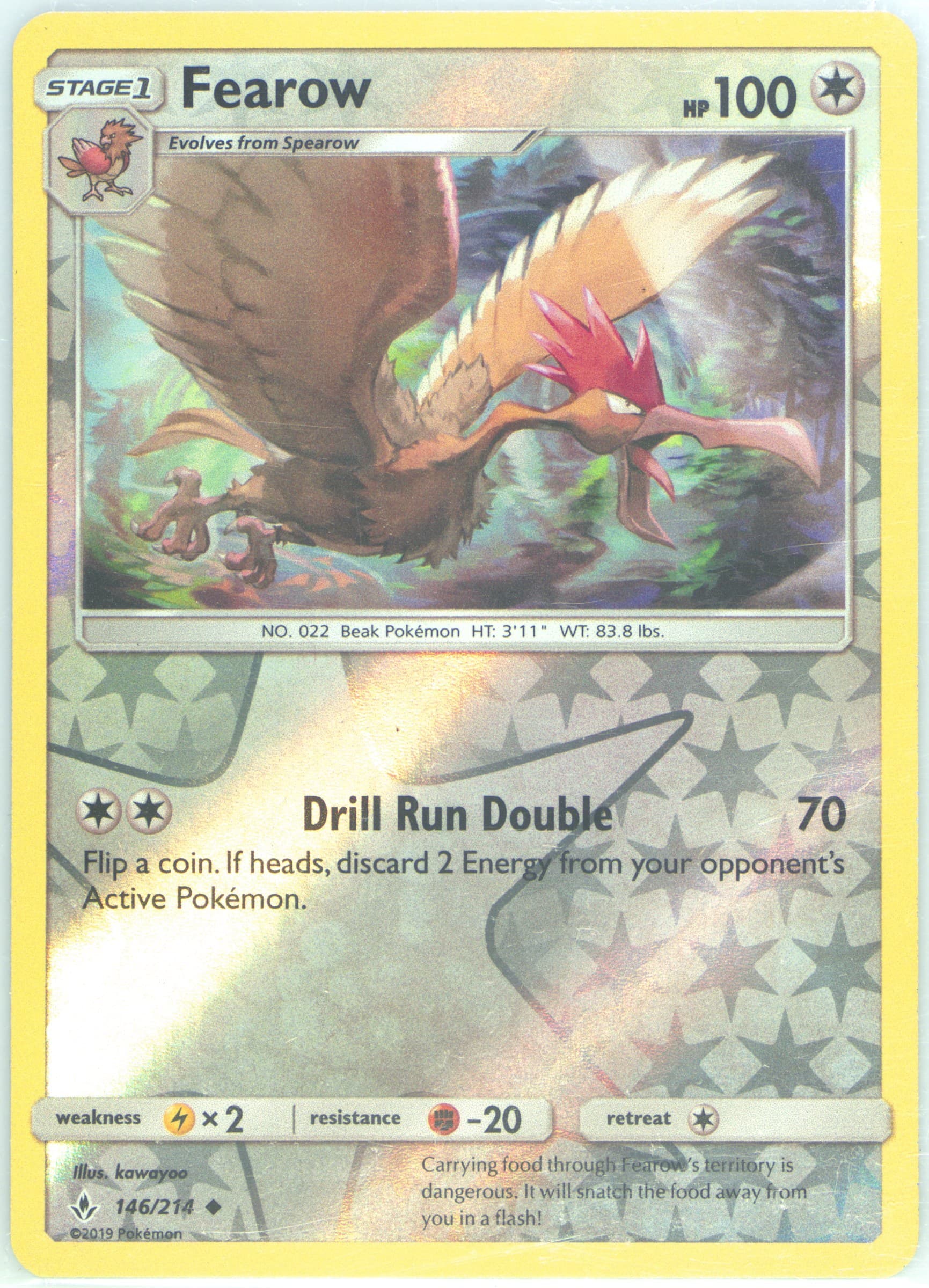 Fearow-Reverse Foil (146) 2019 Pokemon Sun & Moon Unbroken Bonds