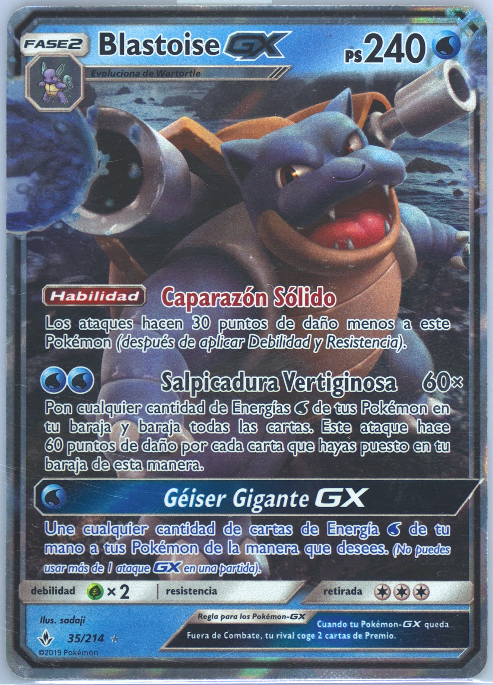 Blastoise GX Spanish (35) 2019 Pokemon Sun & Moon Unbroken Bonds