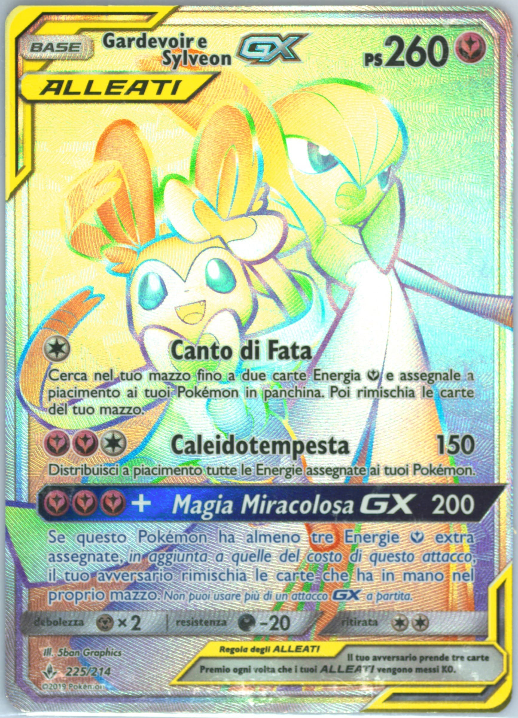 Full Art/Gardevoir E Sylveon GX Italian-Secret (225) 2019 Pokemon Sun & Moon Unbroken Bonds
