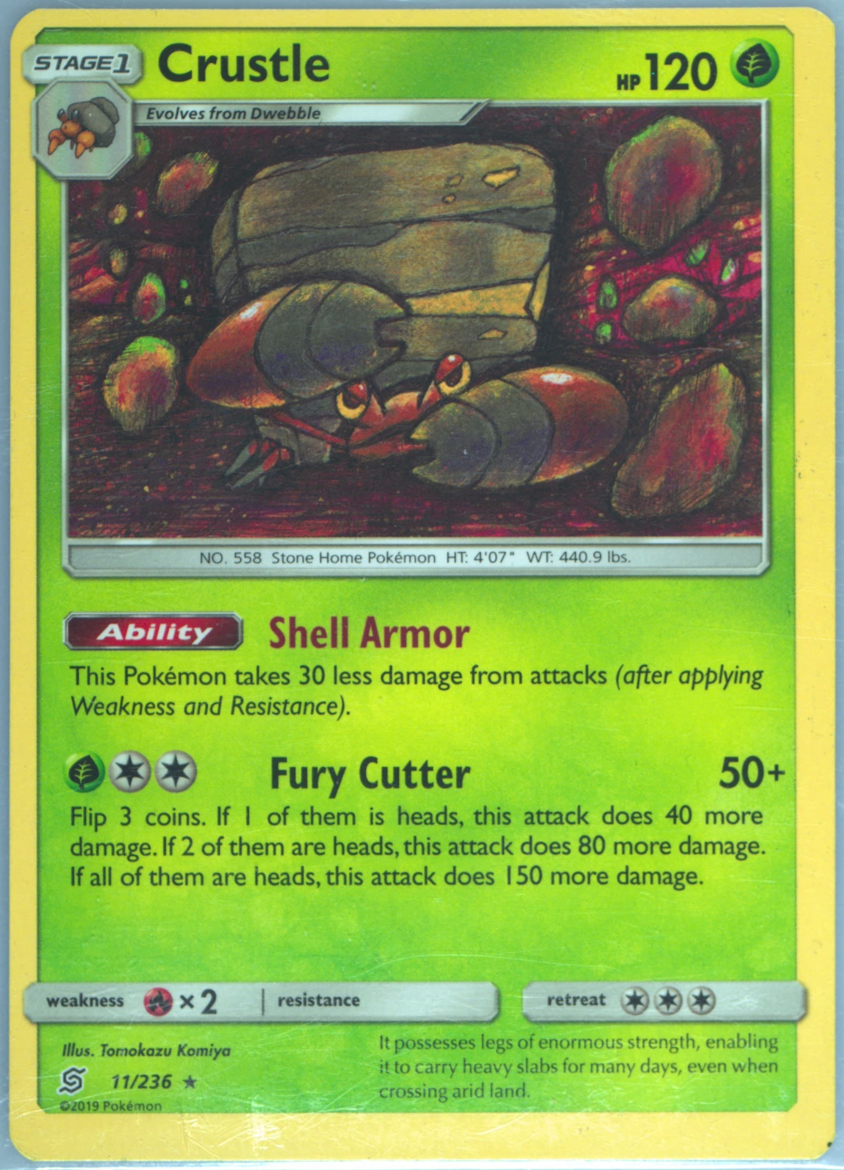 Crustle (11) 2019 Pokemon Sun & Moon Unified Minds