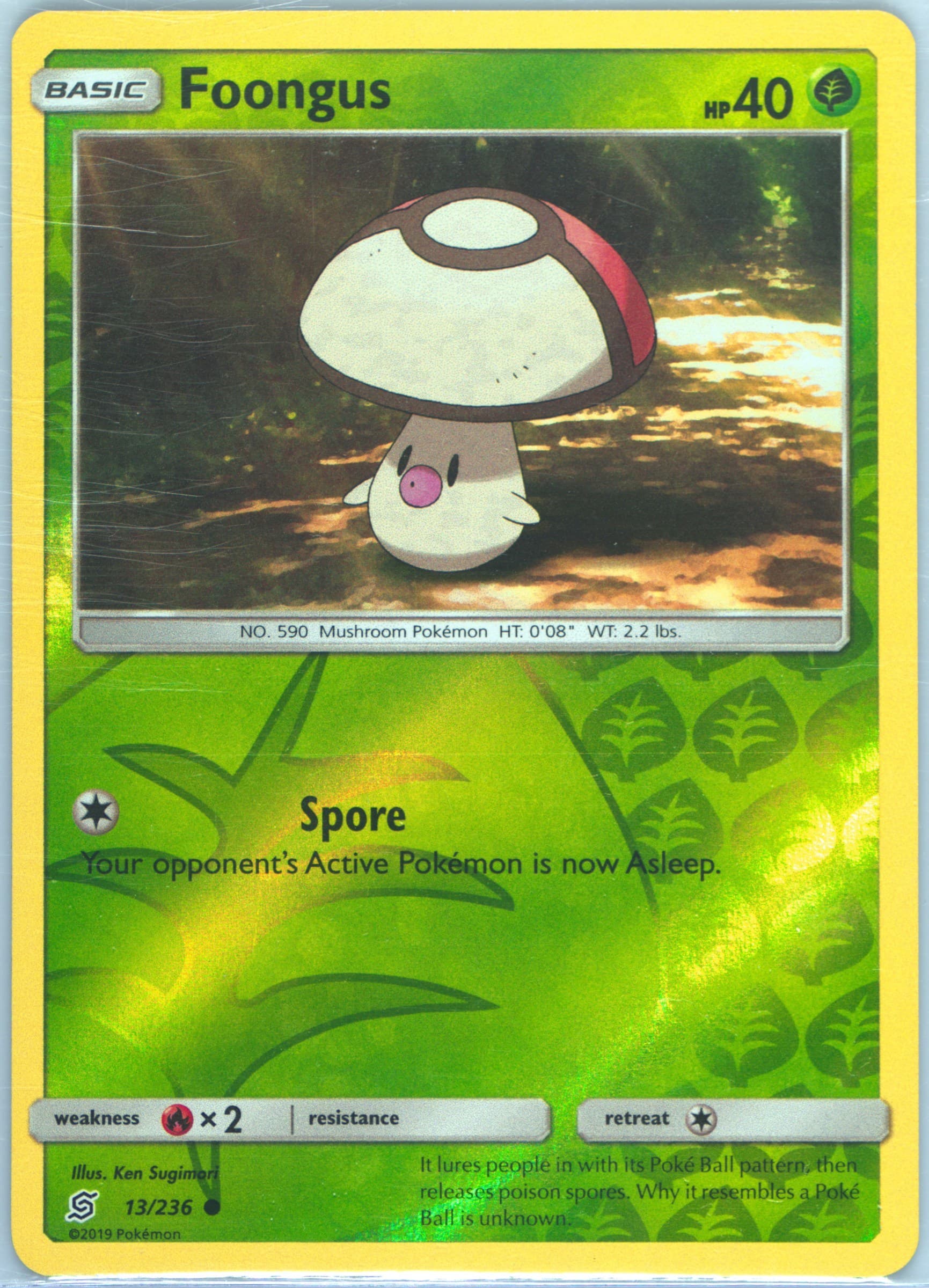 Foongus-Reverse Foil (13) 2019 Pokemon Sun & Moon Unified Minds
