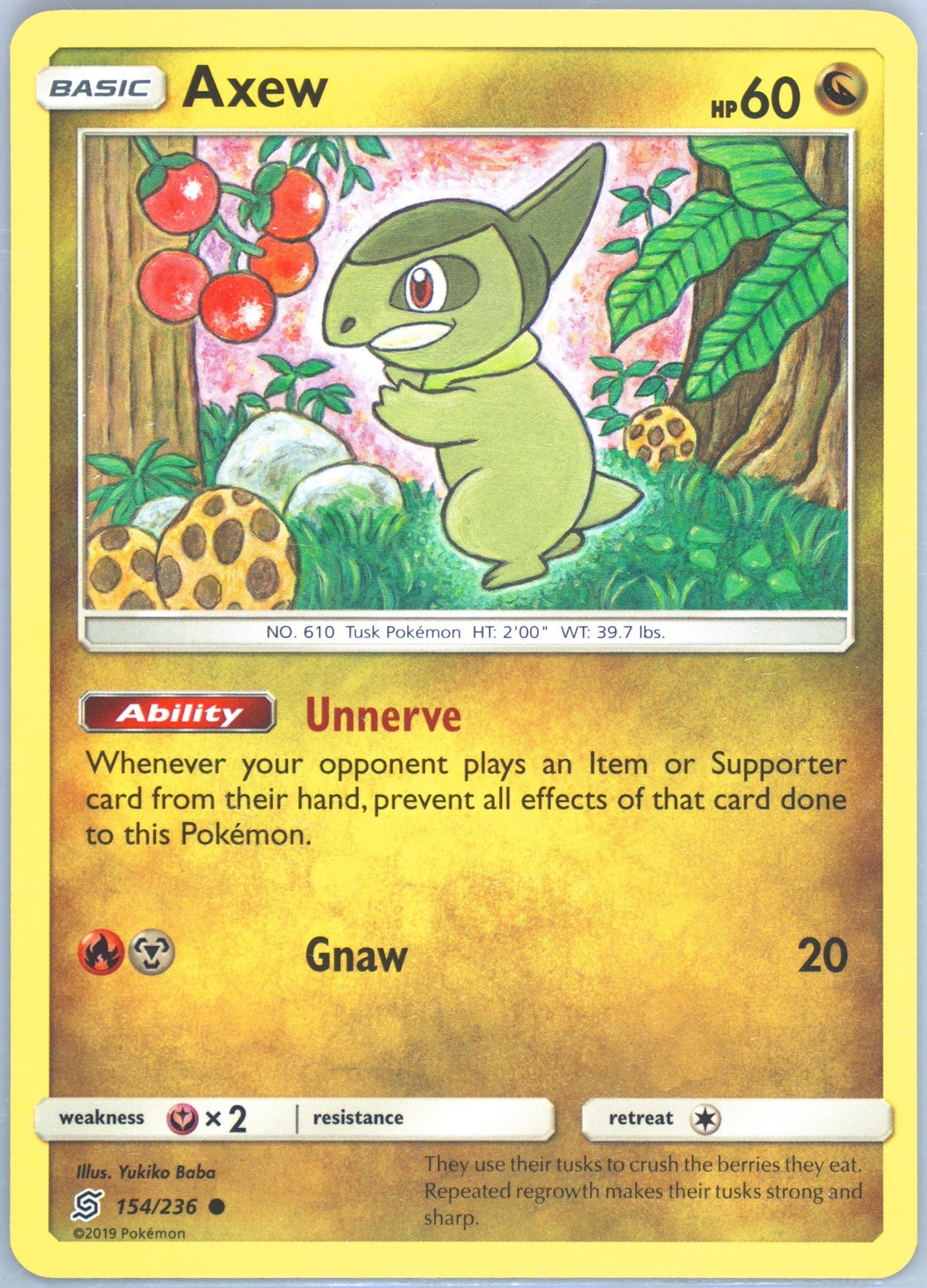 Axew (154) 2019 Pokemon Sun & Moon Unified Minds