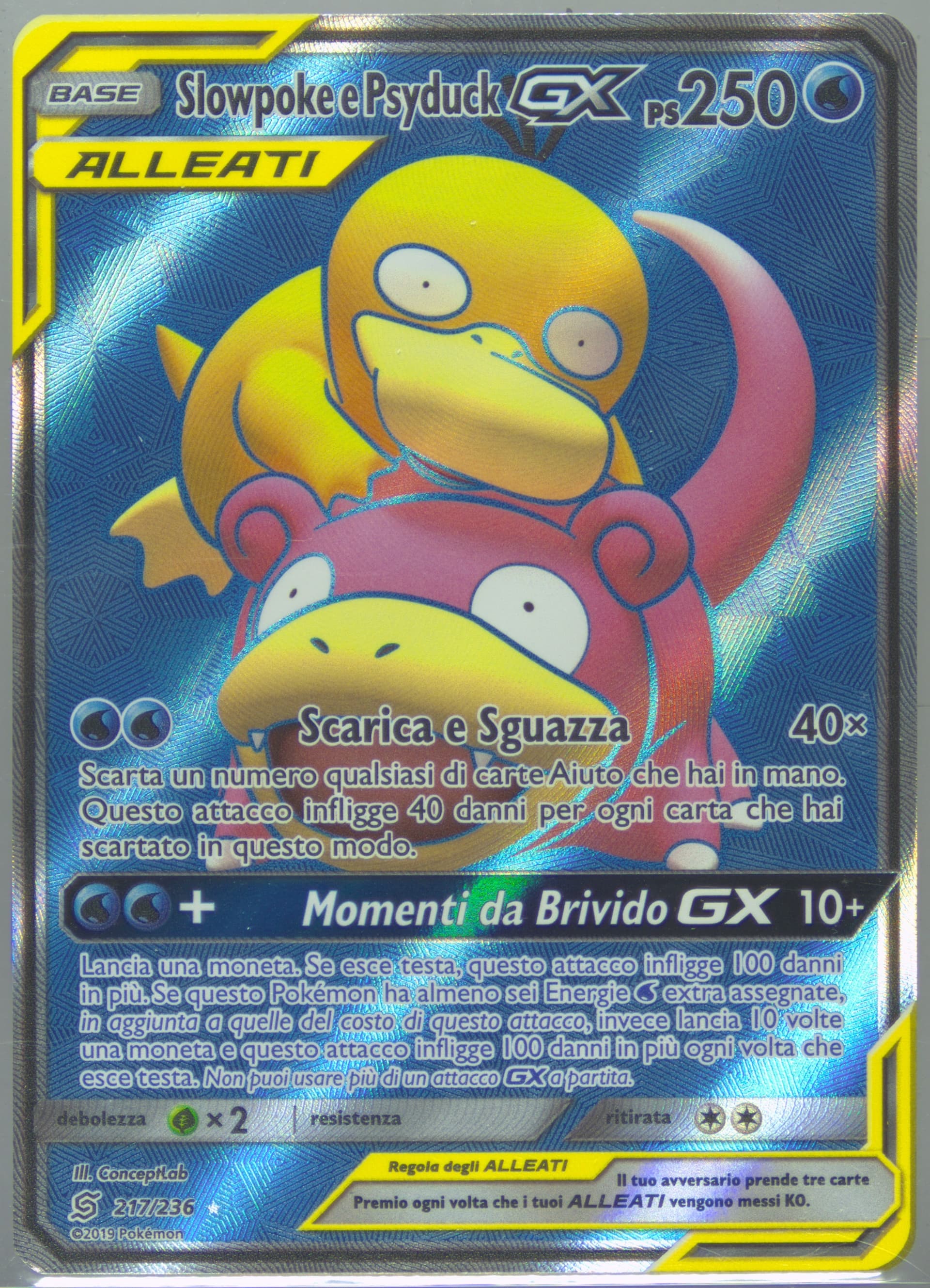 Full Art/Slowpoke E Psyduck GX Italian (217) 2019 Pokemon Sun & Moon Unified Minds