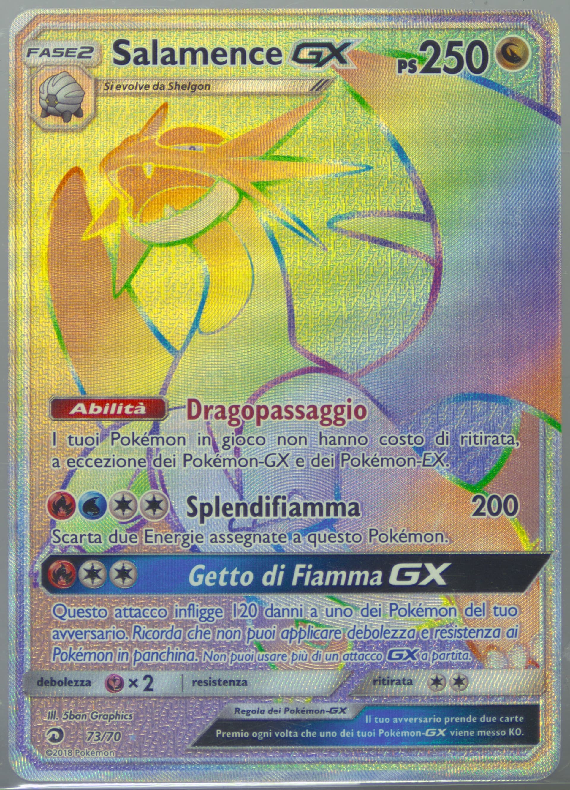 Full Art/Salamence GX Italian-Secret (73) 2018 Pokemon Sun & Moon Dragon Majesty
