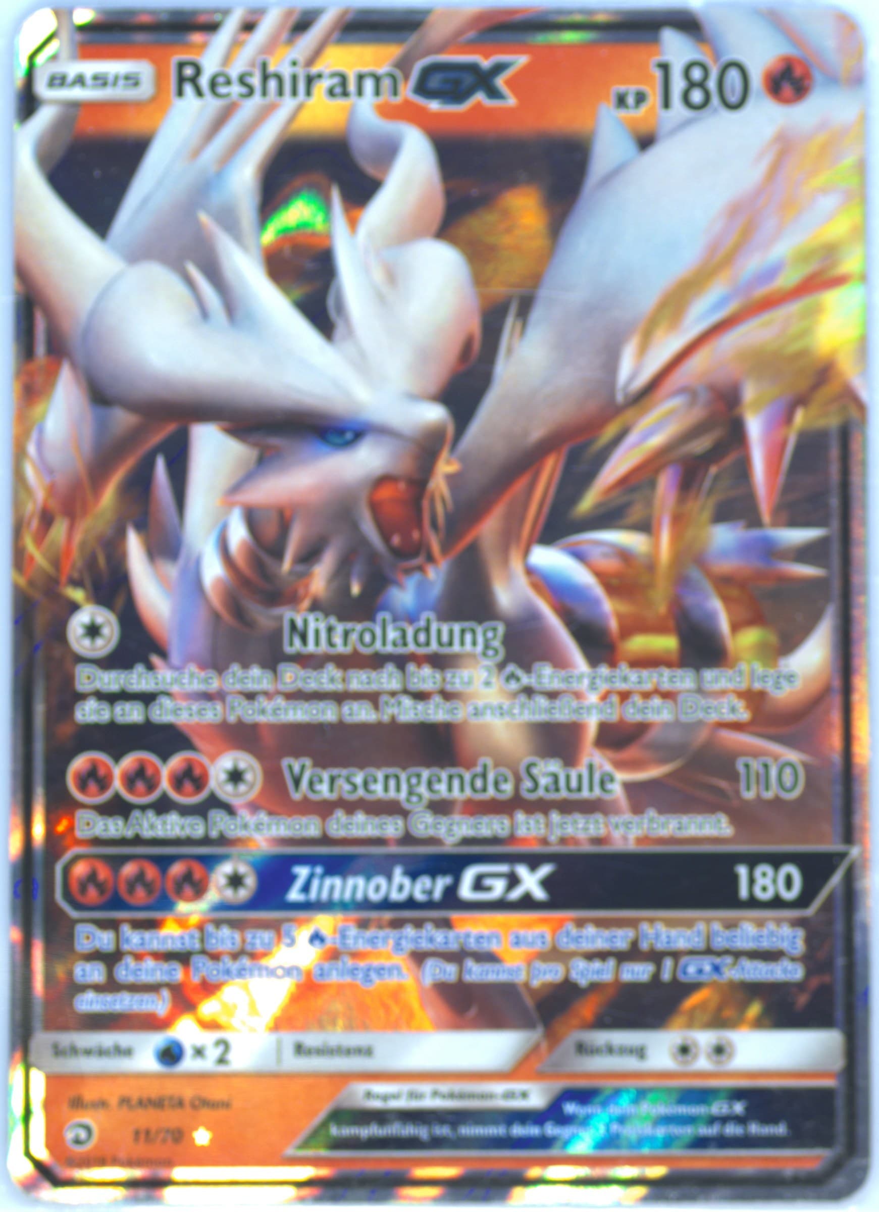 Reshiram GX German (11) 2018 Pokemon Sun & Moon Dragon Majesty