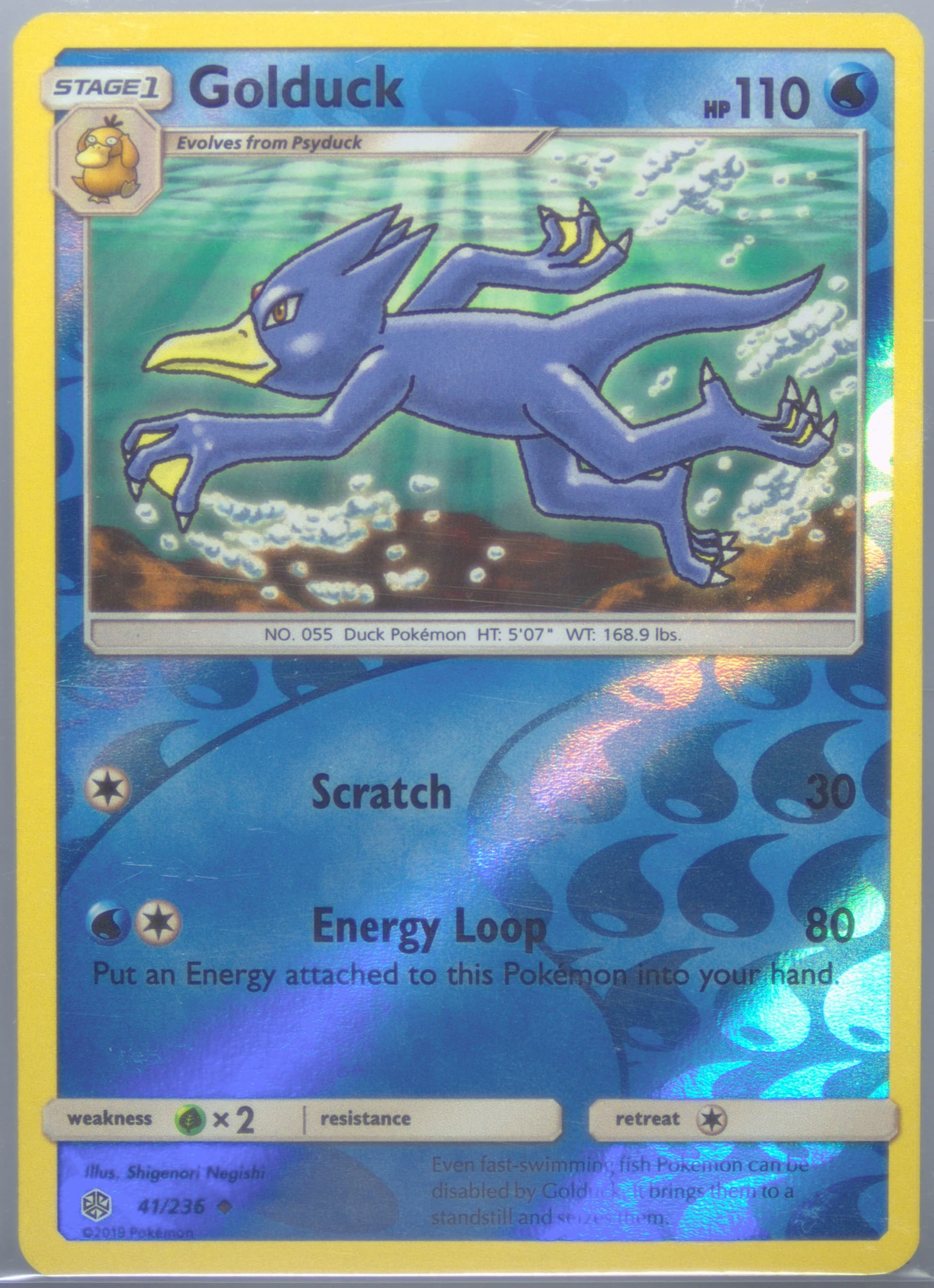 Golduck-Reverse Foil (41) 2019 Pokemon Sun & Moon Cosmic Eclipse