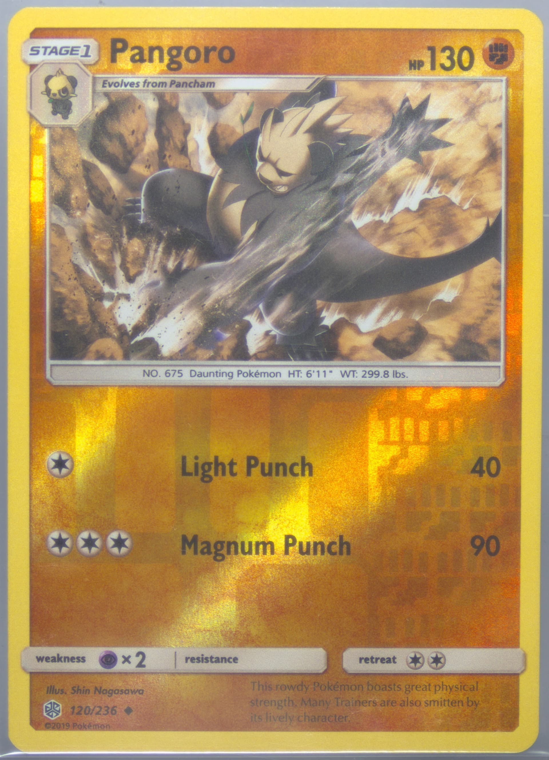 Pangoro-Reverse Foil (120) 2019 Pokemon Sun & Moon Cosmic Eclipse