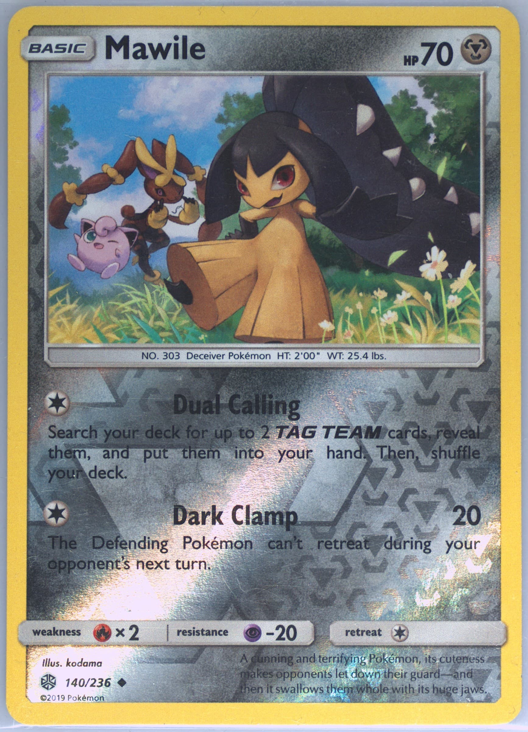 Mawile-Reverse Foil (140) 2019 Pokemon Sun & Moon Cosmic Eclipse