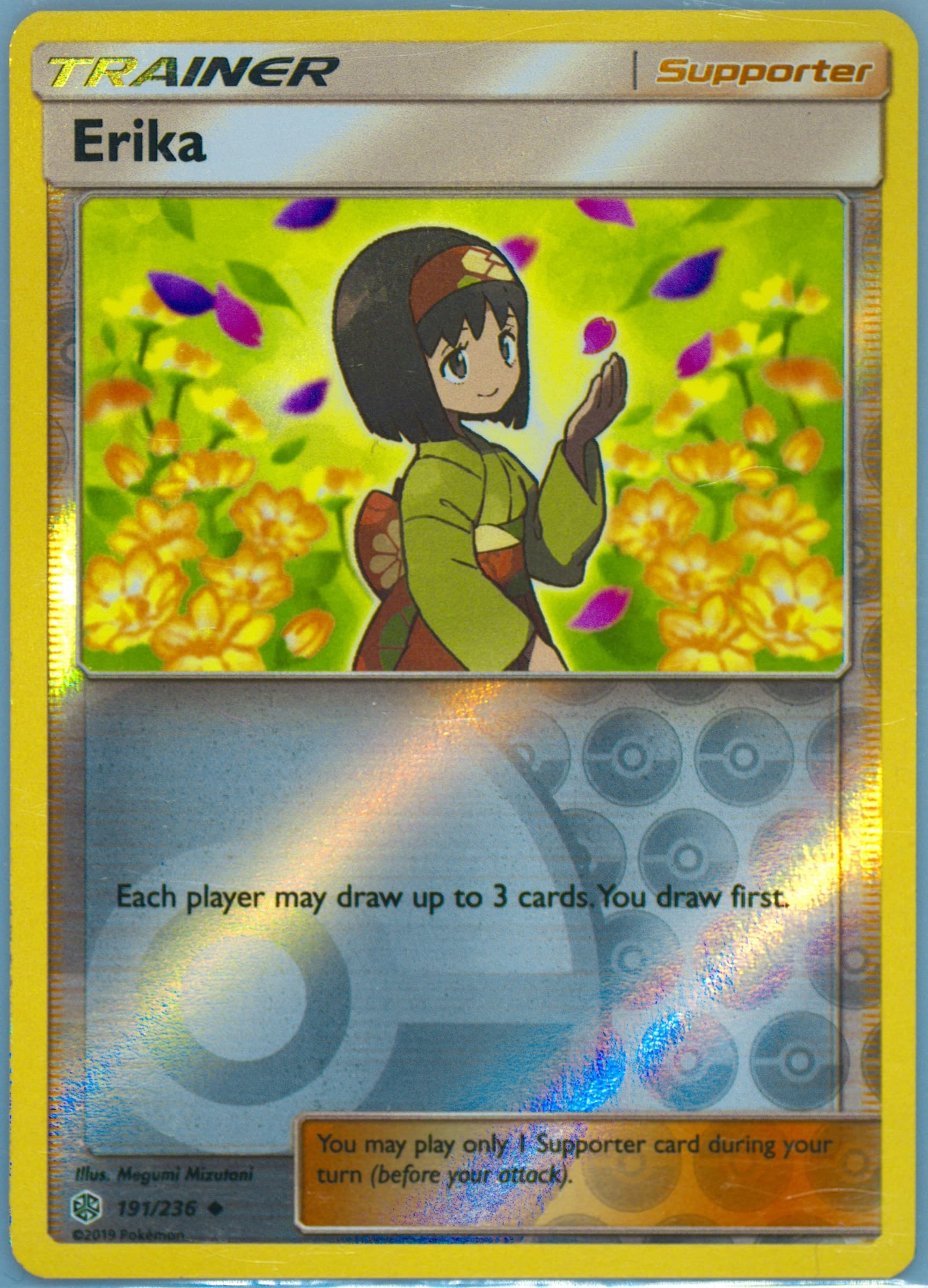 Erika-Reverse Foil (191) 2019 Pokemon Sun & Moon Cosmic Eclipse