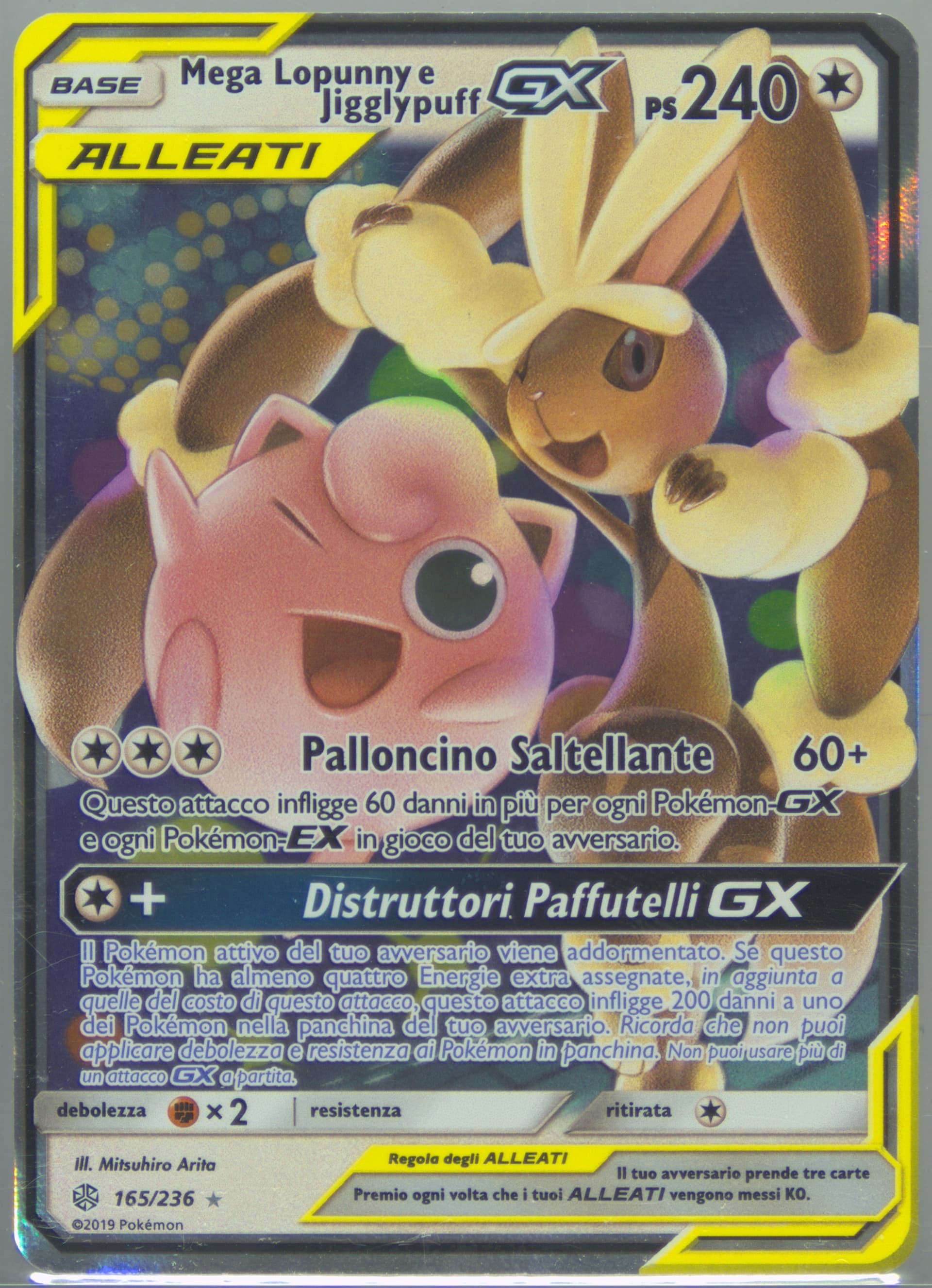 Mega Lopunny E Jigglypuff GX Italian (165) 2019 Pokemon Sun & Moon Cosmic Eclipse