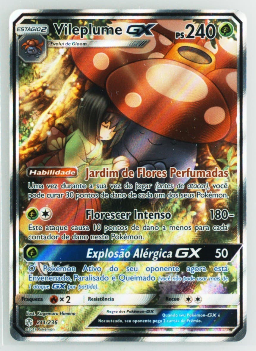 Full Art/Vileplume GX Portuguese (211) 2019 Pokemon Sun & Moon Cosmic Eclipse