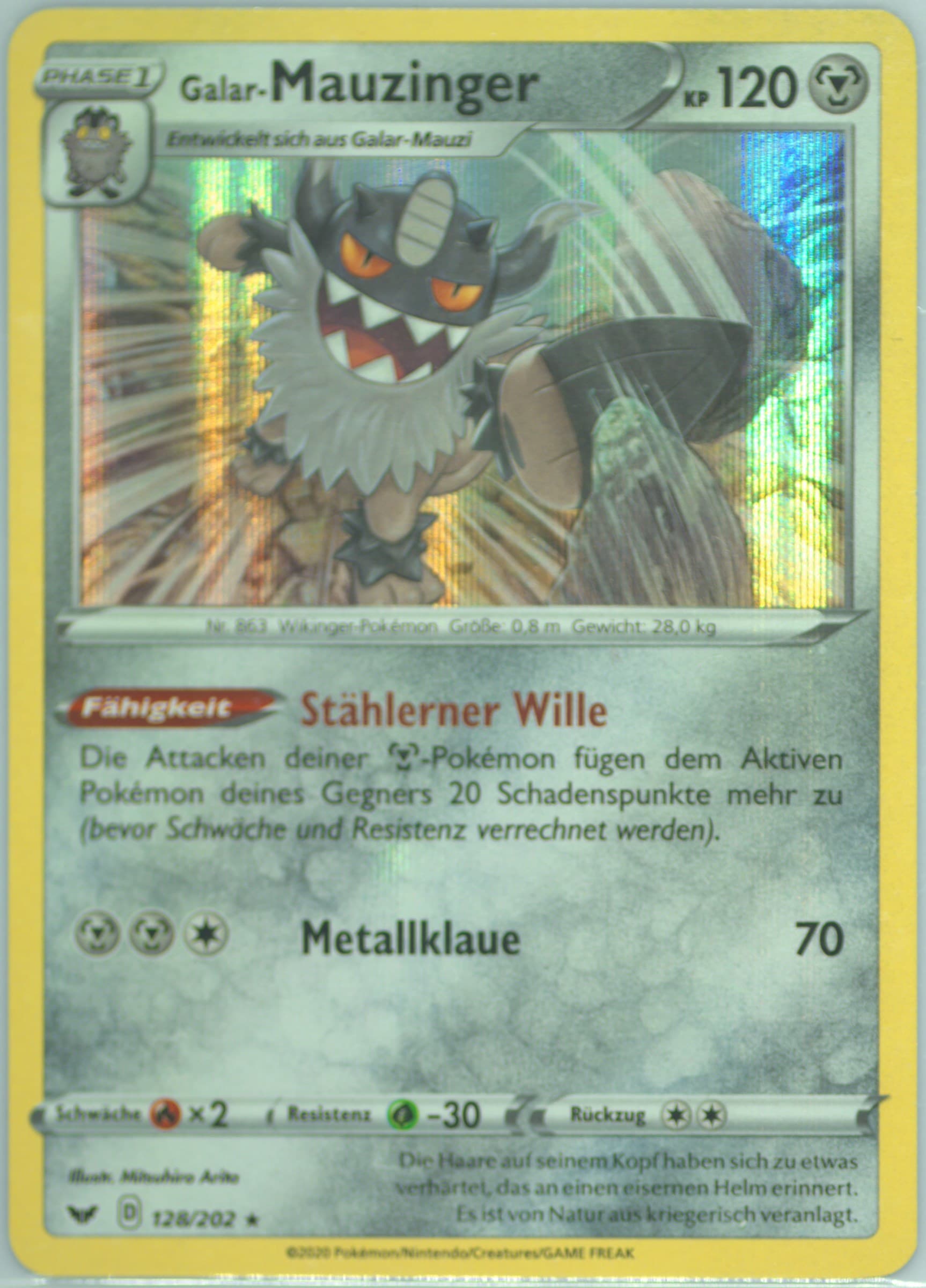 Galar-Mauzinger-Holo German (128) 2020 Pokemon Sword & Shield
