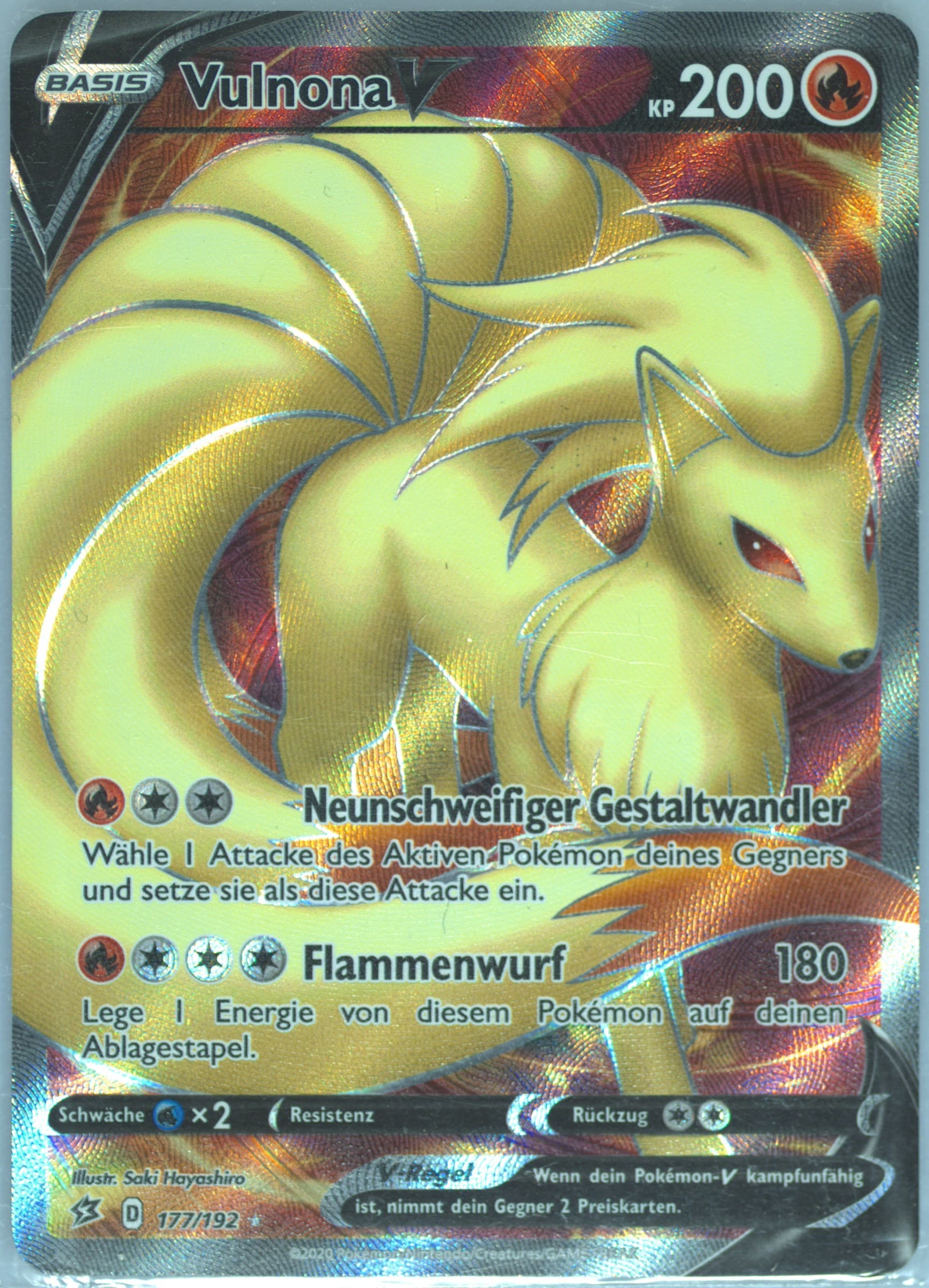 Full Art/Vulnona V German (177) 2020 Pokemon Sword & Shield Rebel Clash