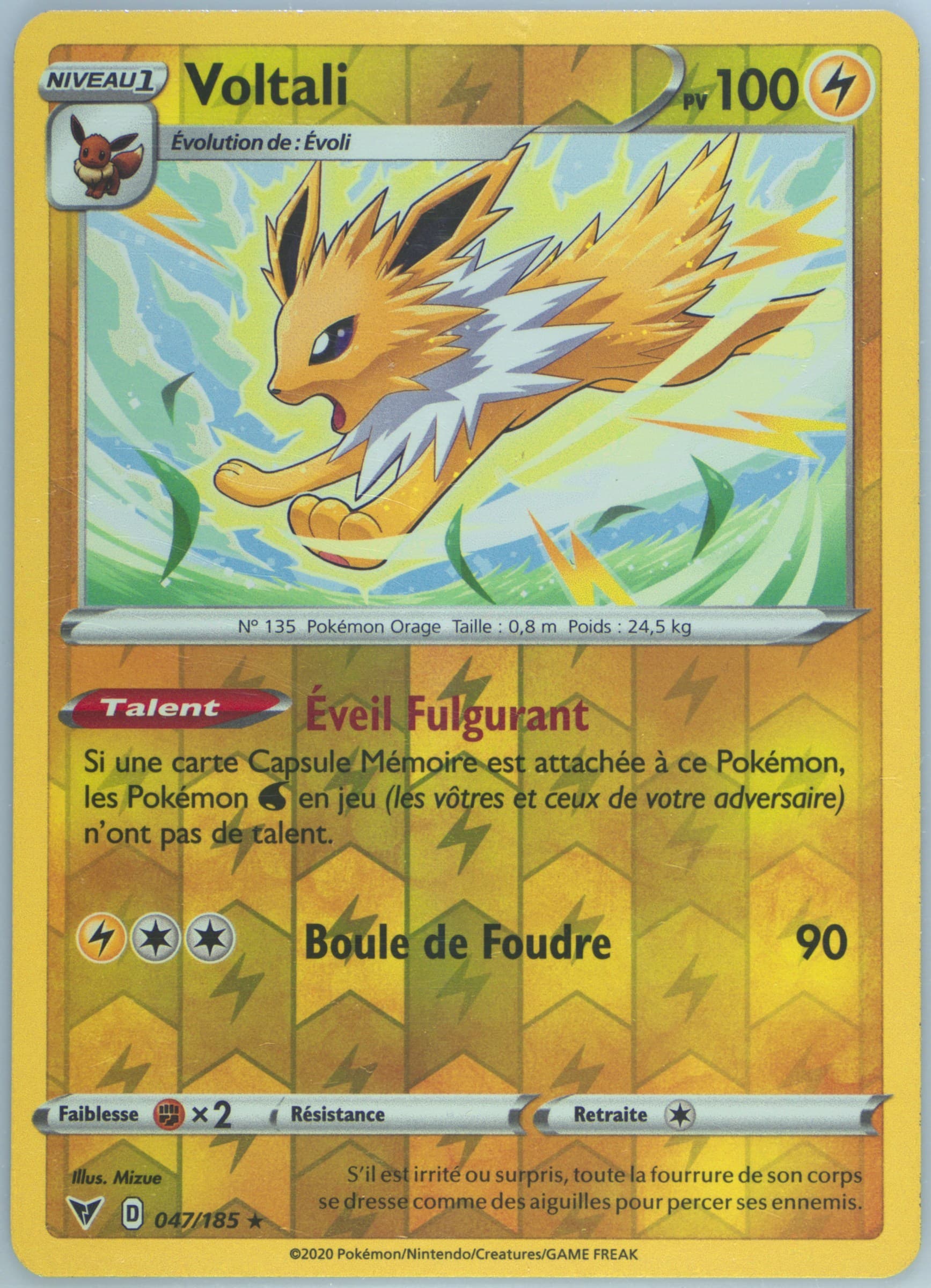 Voltali-Reverse Foil French (047) 2020 Pokemon Sword & Shield Vivid Voltage