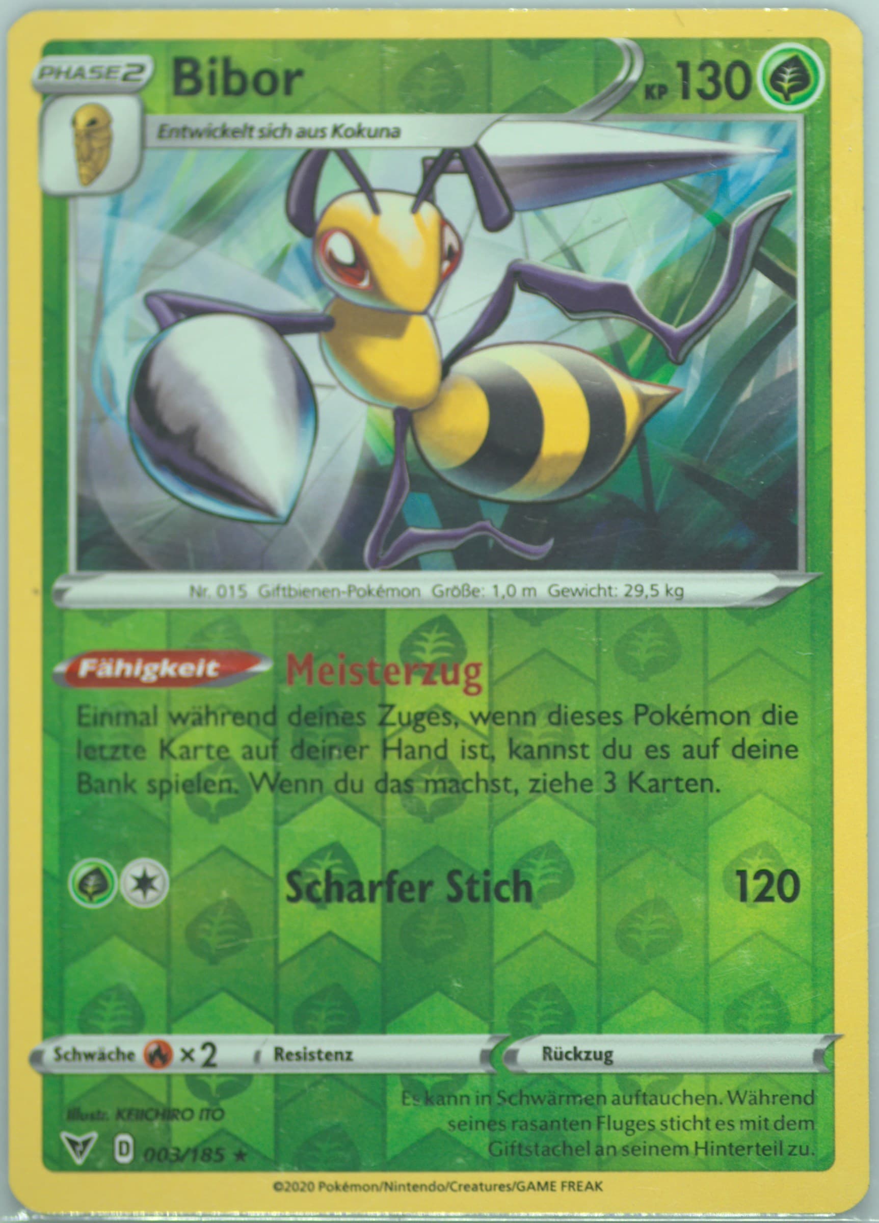 Bibor-Reverse Foil German (003) 2020 Pokemon Sword & Shield Vivid Voltage