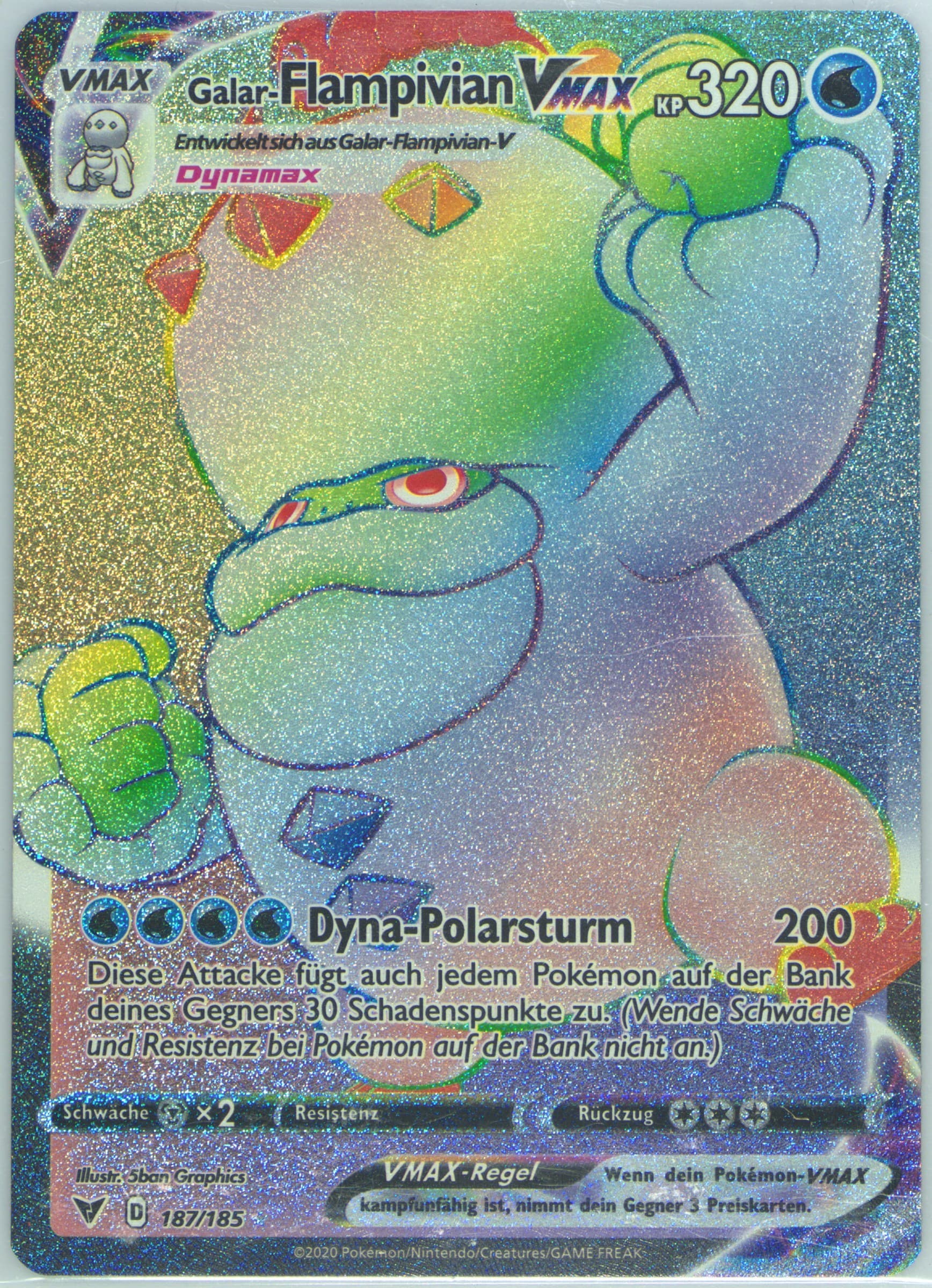 Full Art/Galar-Flampivian Vmax German-Secret (187) 2020 Pokemon Sword & Shield Vivid Voltage