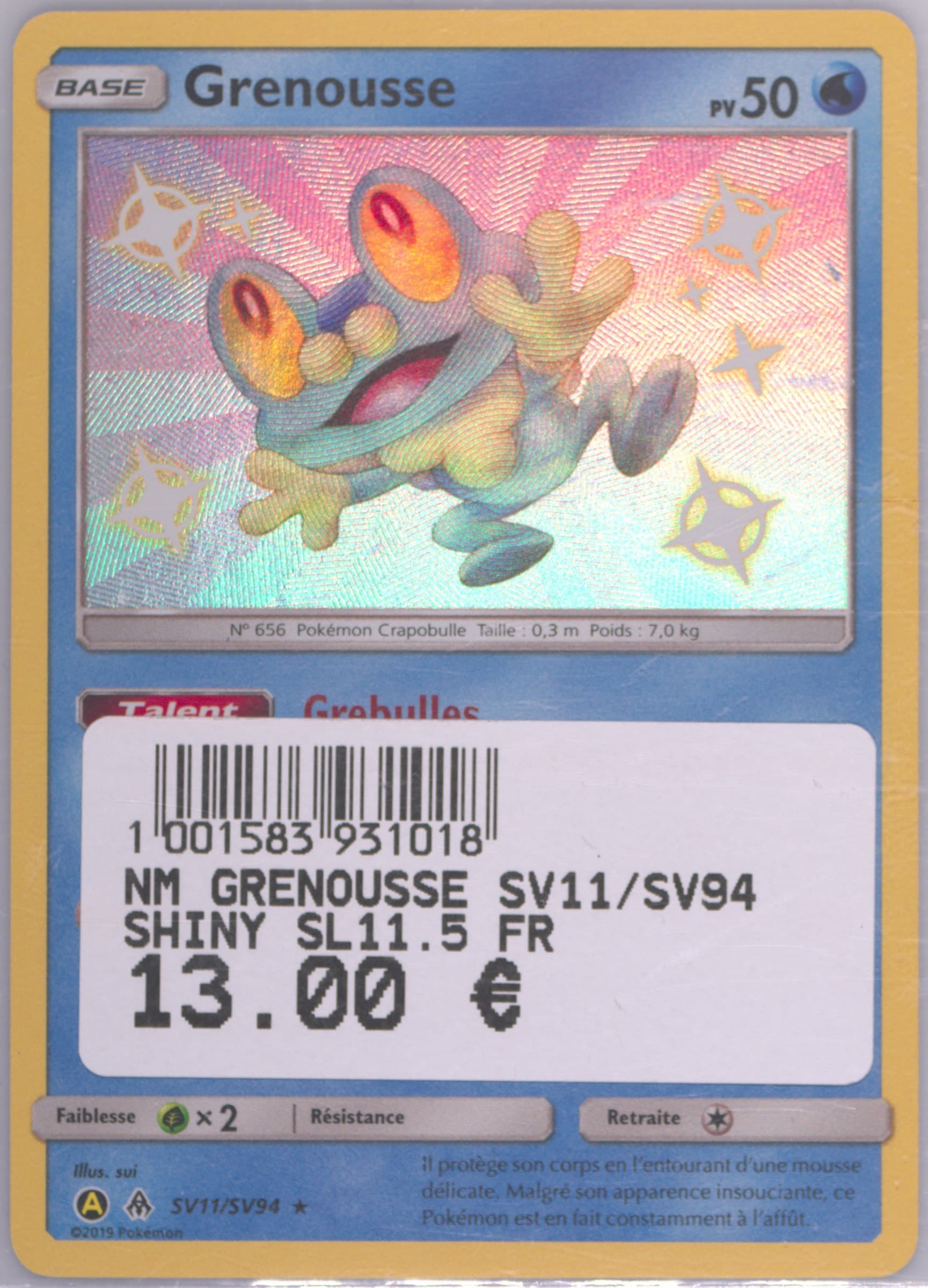 Grenousse-Holo French (SV11) 2019 Pokemon Sun & Moon Hidden Fates