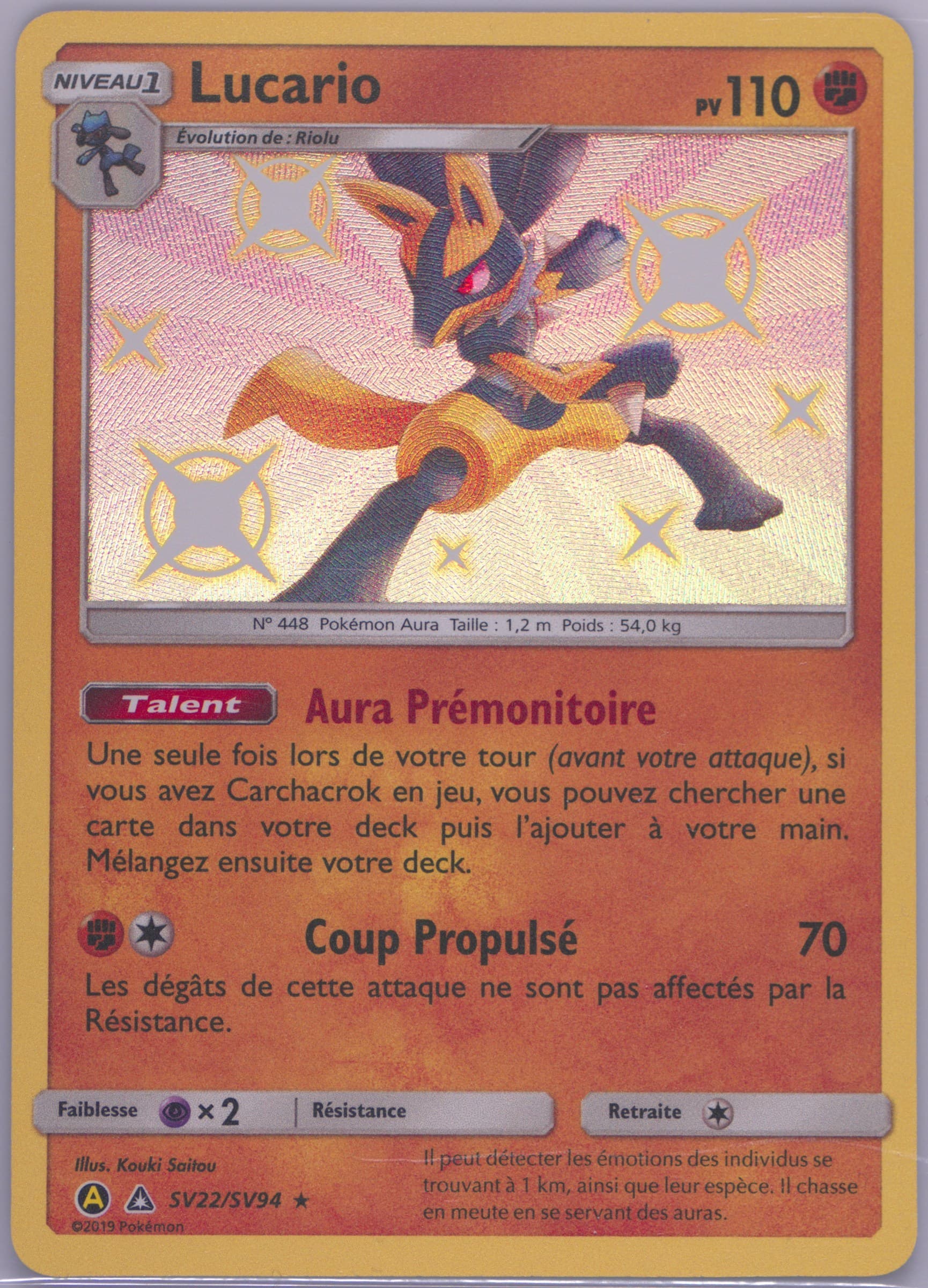 Lucario-Holo French (SV22) 2019 Pokemon Sun & Moon Hidden Fates