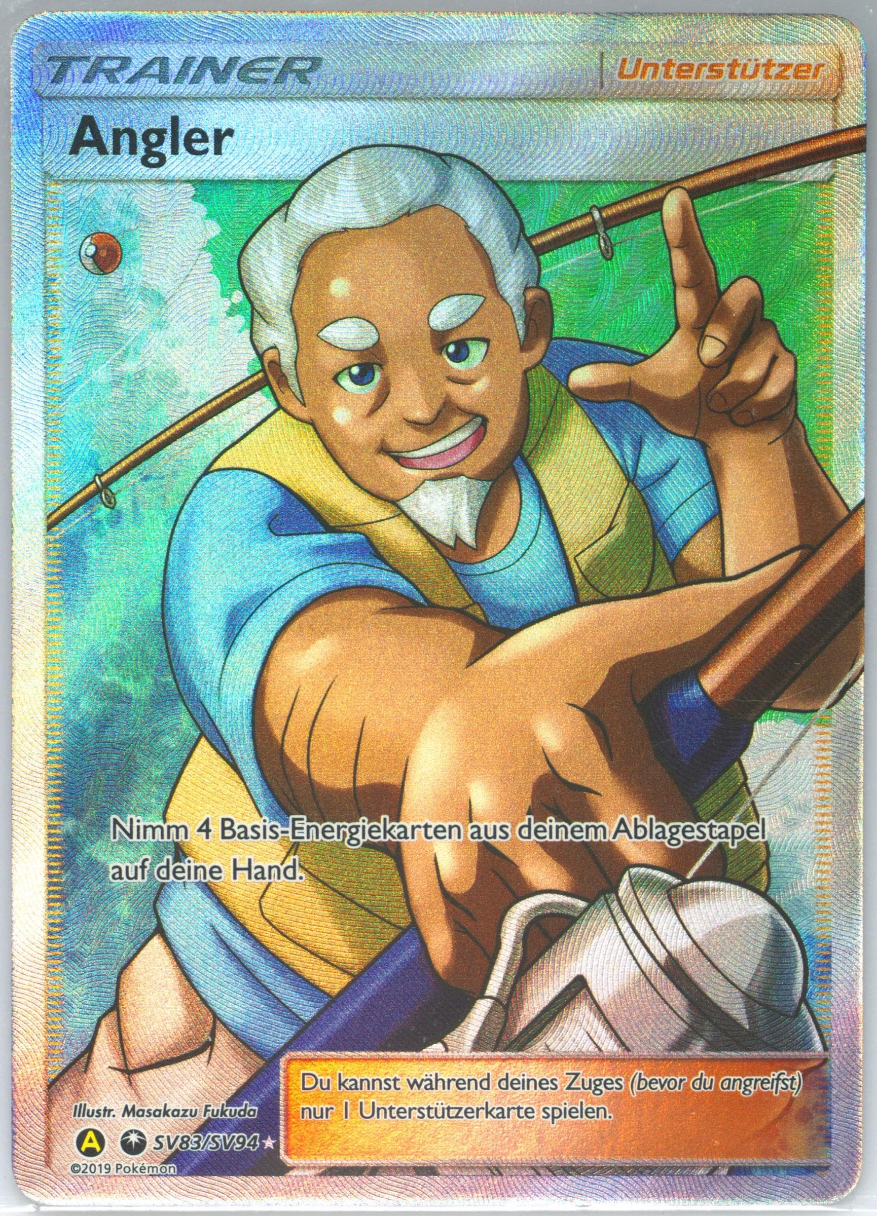 Full Art/Angler German (SV83) 2019 Pokemon Sun & Moon Hidden Fates