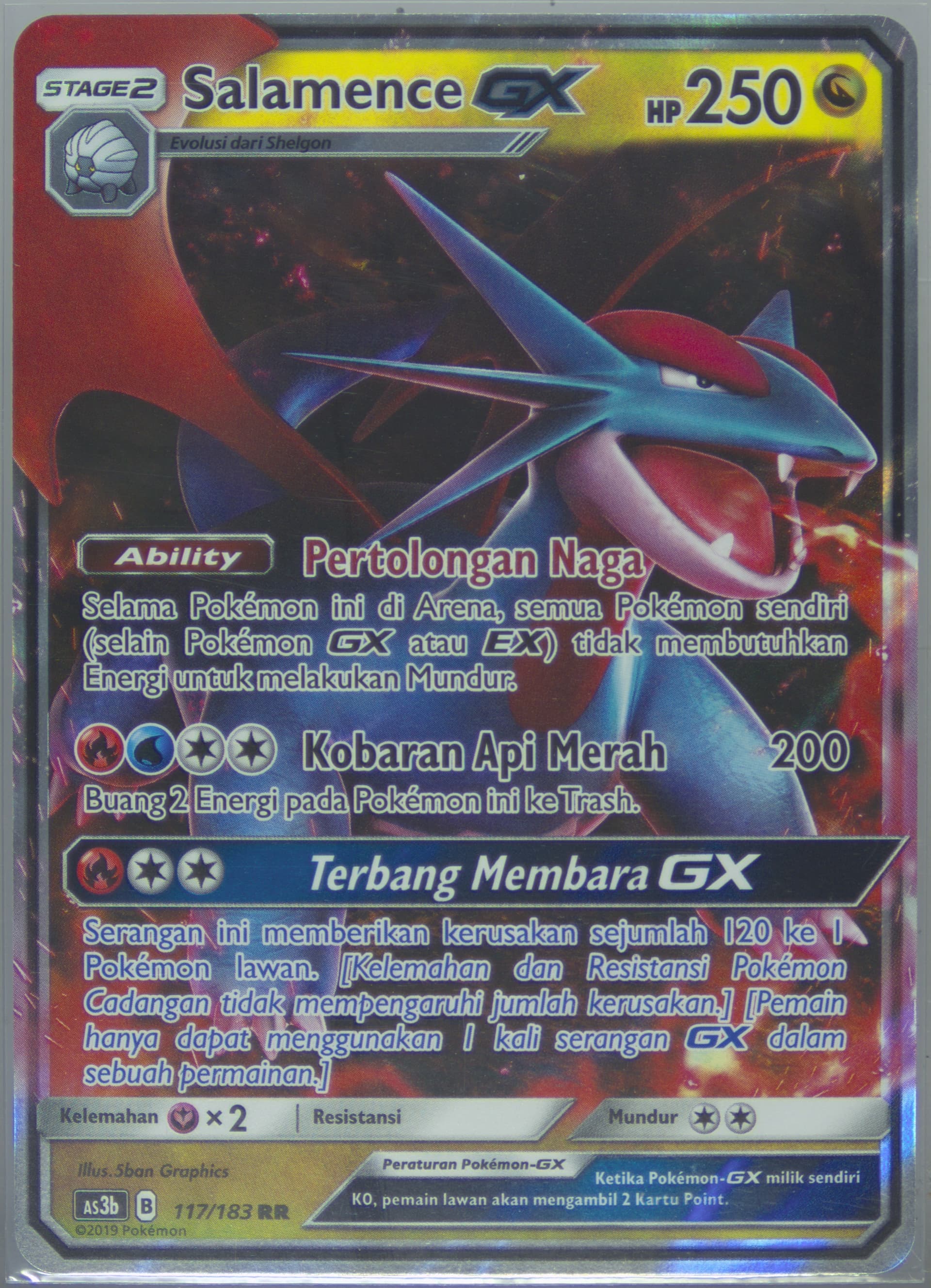 Salamence GX Set B (117) 2019 Pokemon Indonesian Sun & Moon Hidden Shadow