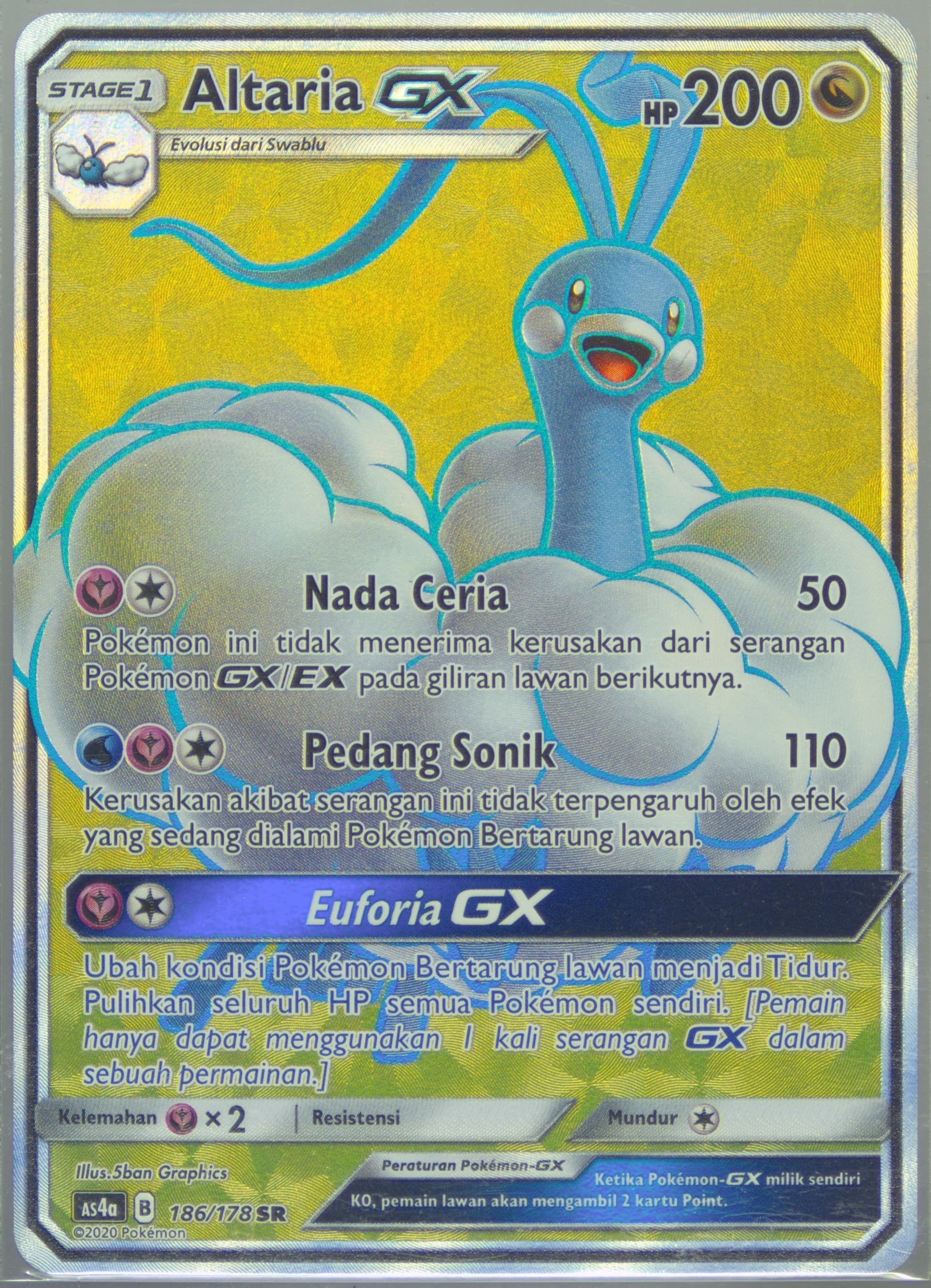 Full Art/Altaria GX Set A (186) 2020 Pokemon Indonesian Sun & Moon Sky Ruler